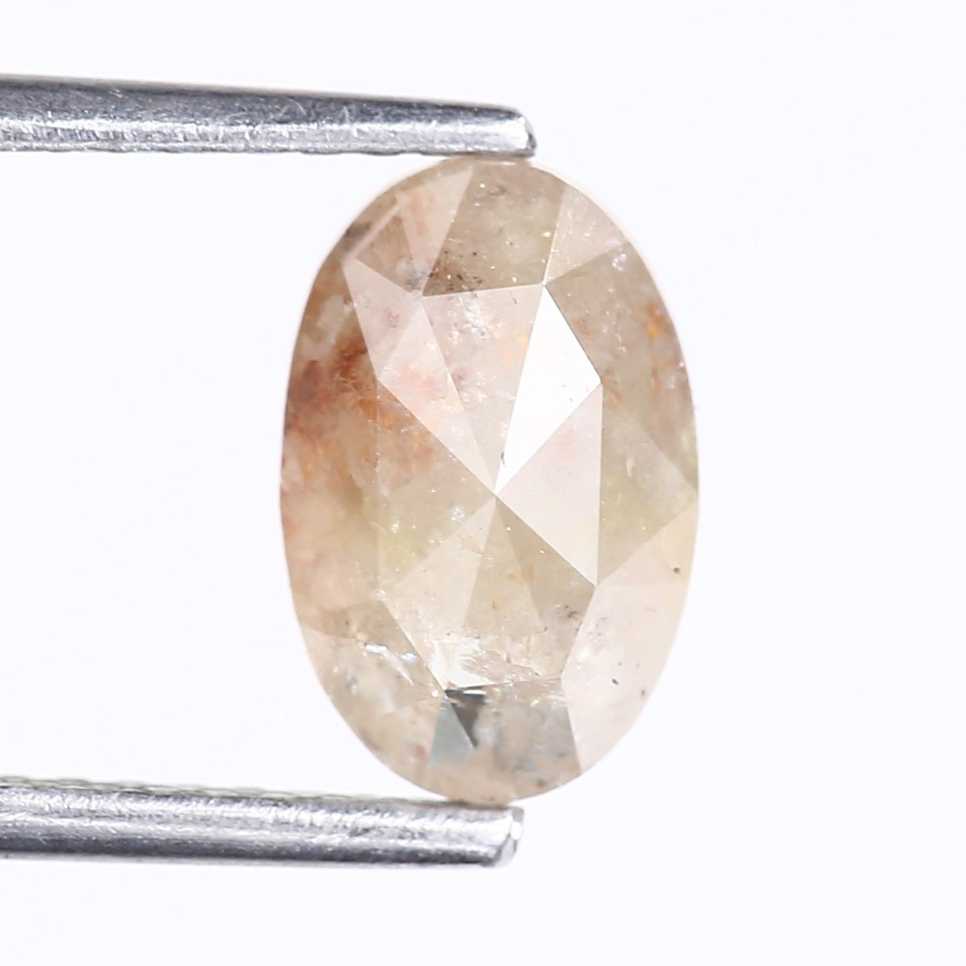 1.70 Carat Natural Oval Cut Orange Salt And Pepper Diamond 8.91 MM