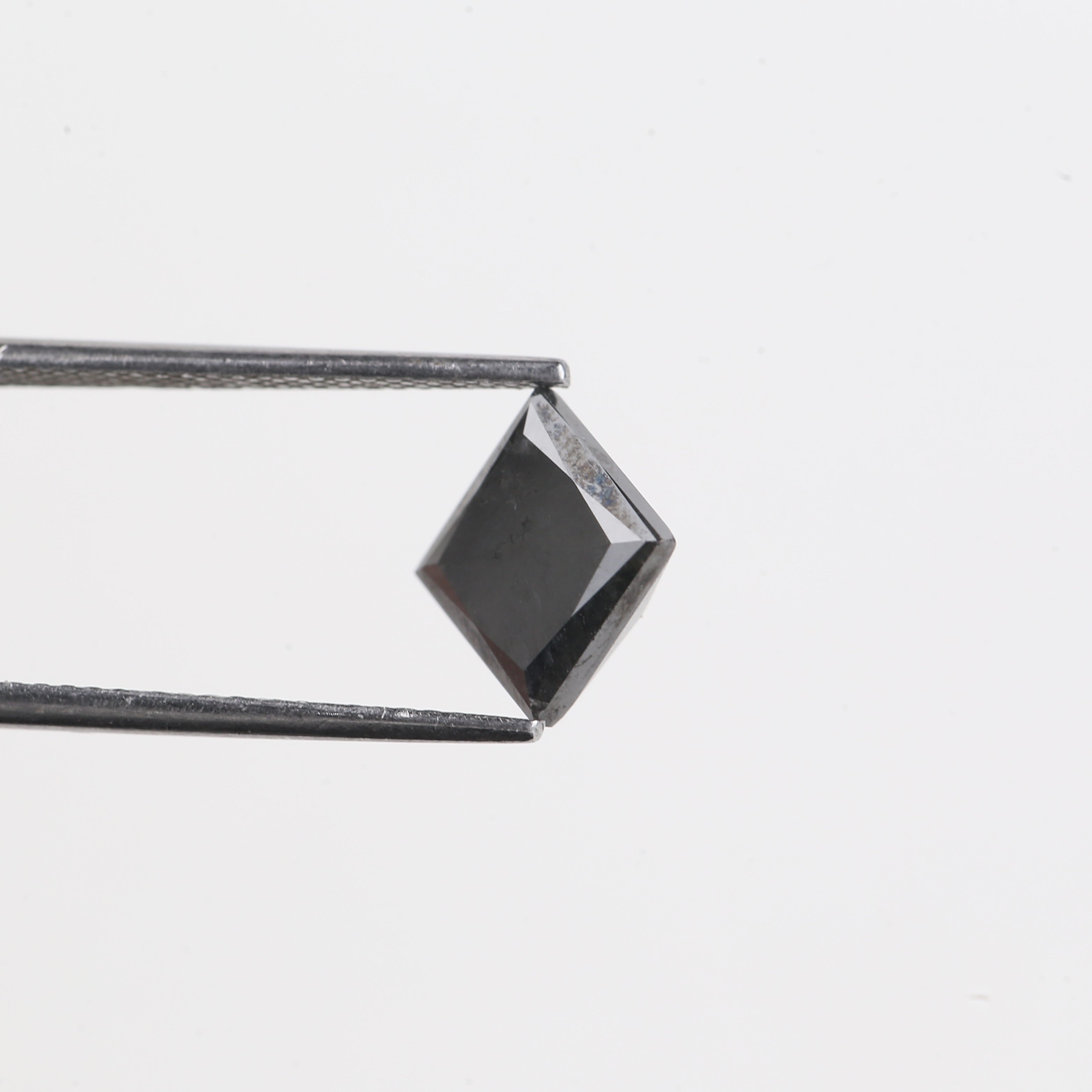 2.90 Carat Natural Black Princess Cut Diamond Black Loose Diamond 7.59 MM
