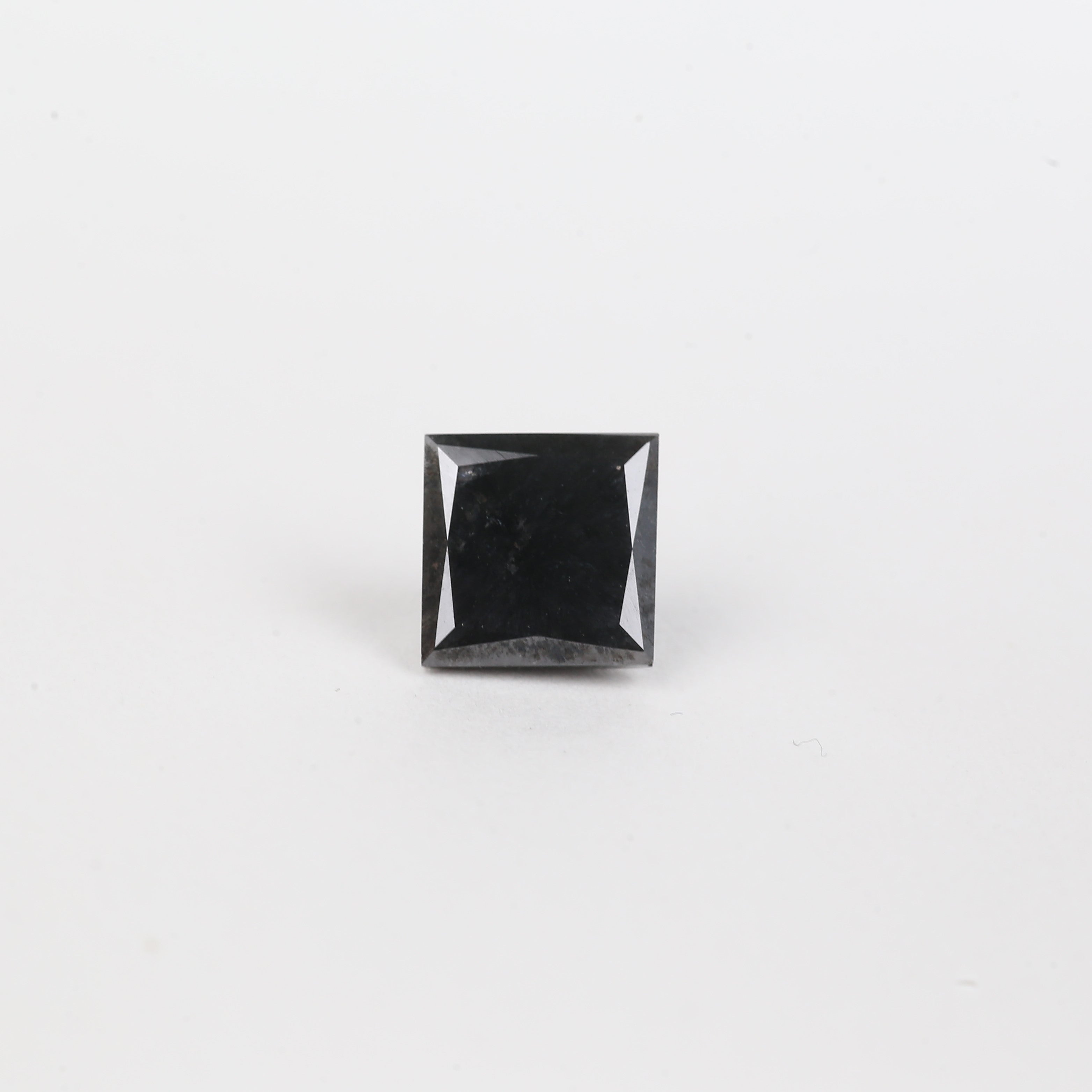 2.90 Carat Natural Black Princess Cut Diamond Black Loose Diamond 7.59 MM
