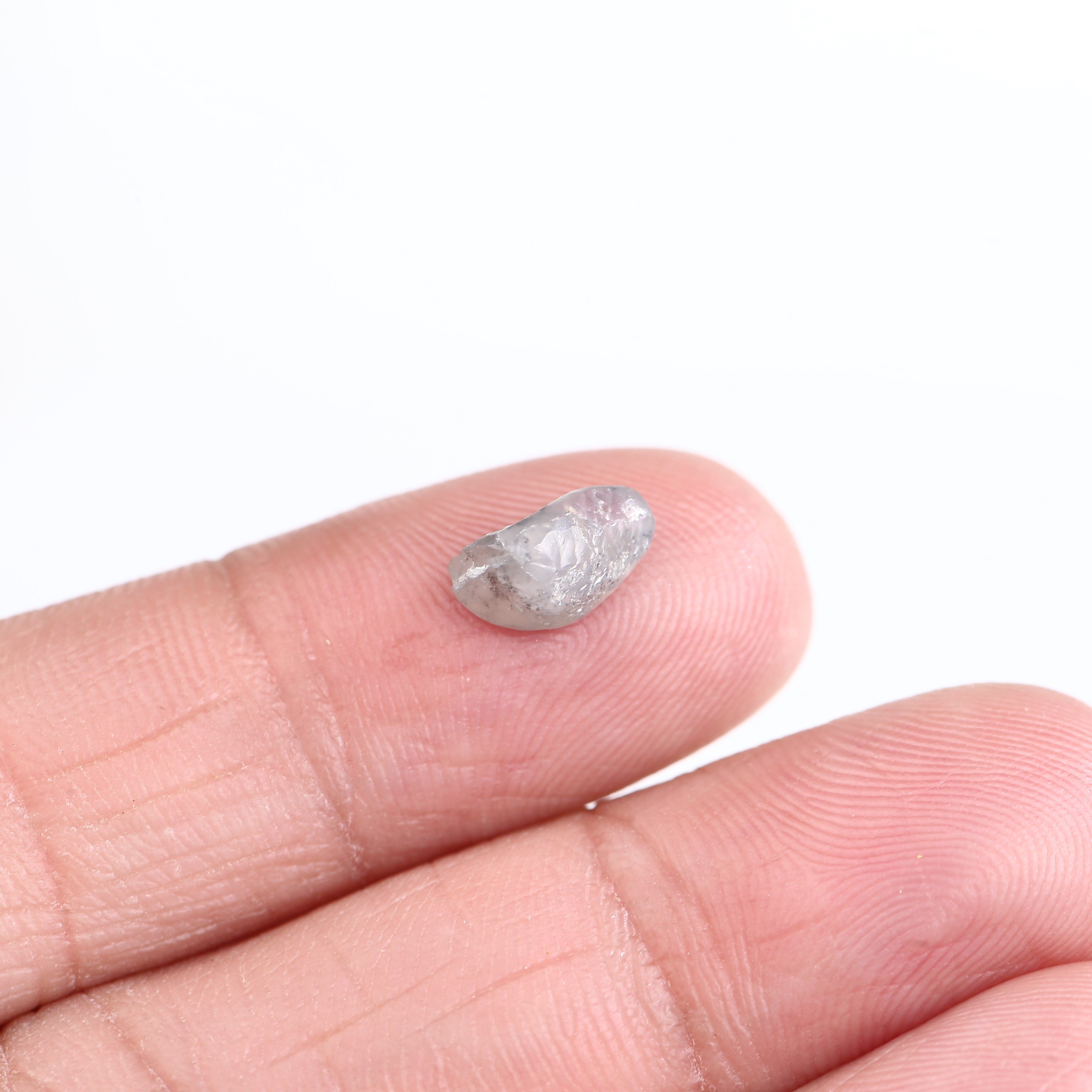 1.26 Carat Natural Uncut Raw Gray Rough Diamond 9.02 MM