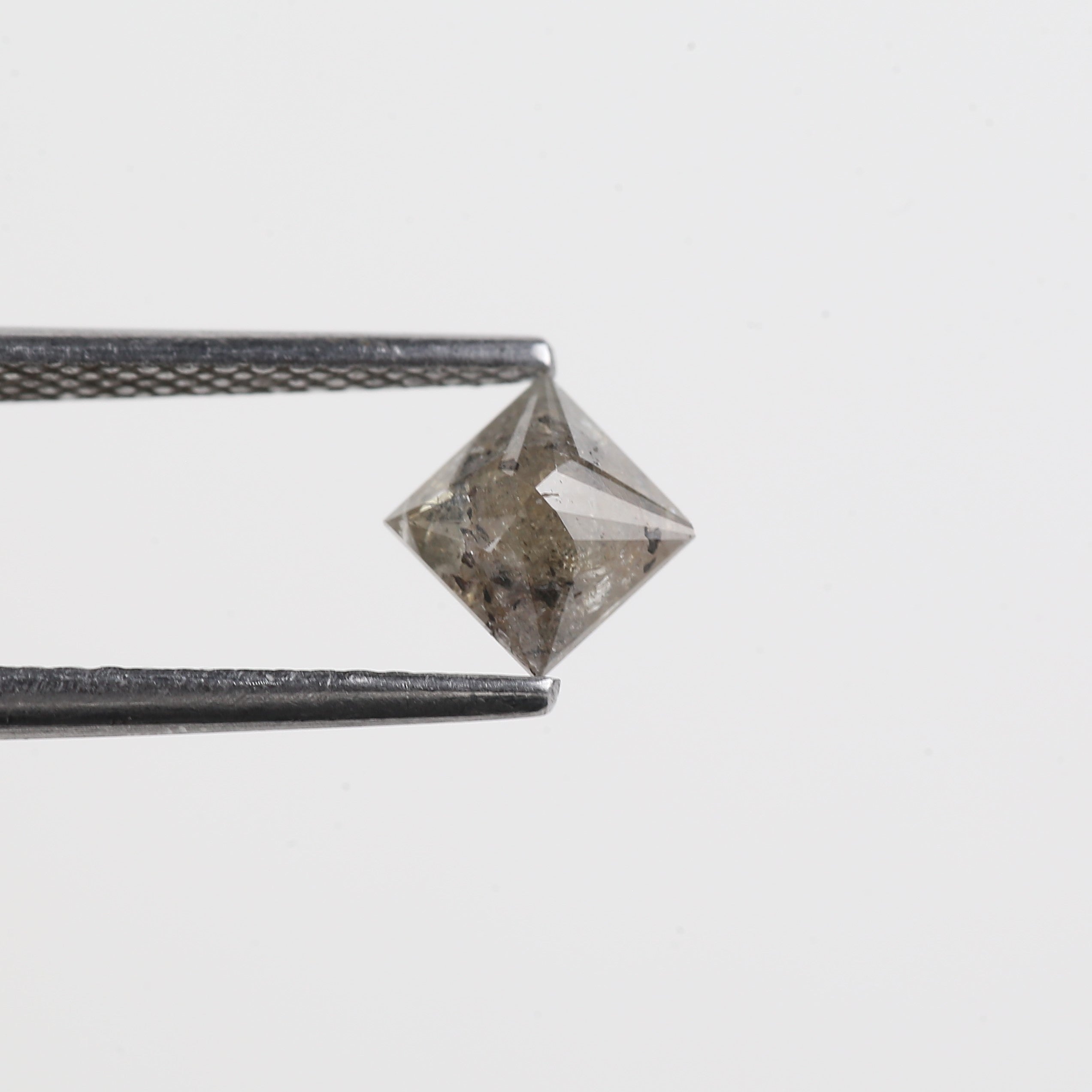 0.65 Carat Princess Cut Grey Diamond Salt And Pepper Diamond 4.77 MM