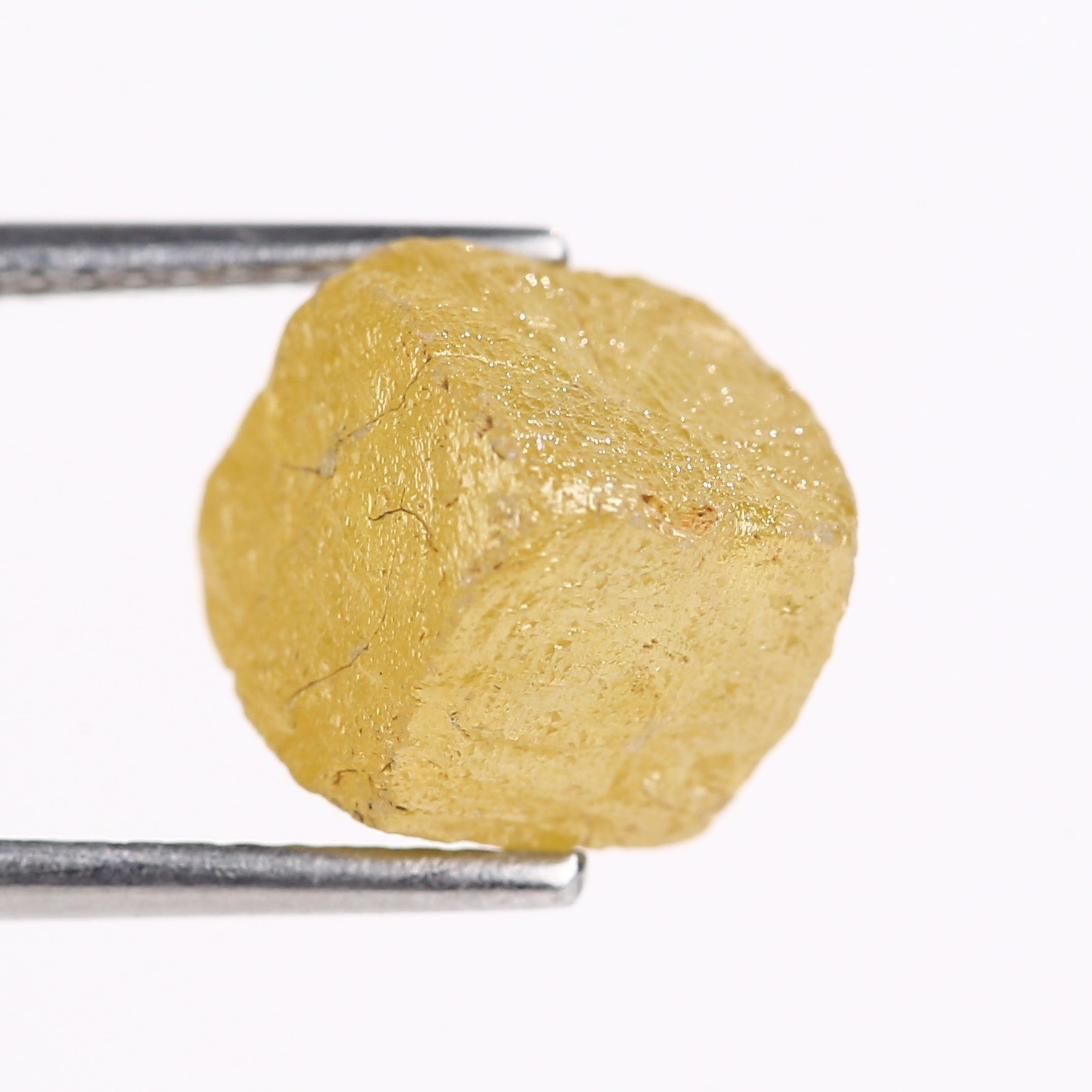 6.79 Carat Rare Natural Yellow Cube Rough Diamond 7.74 MM