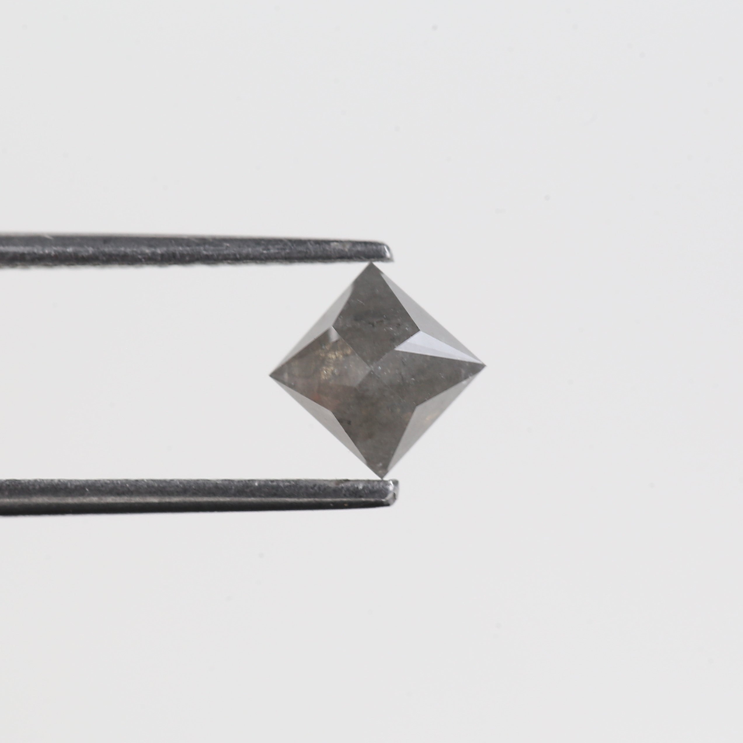 0.86 Carat Salt And Pepper Diamond Princess Cut Natural Diamond 4.91 MM