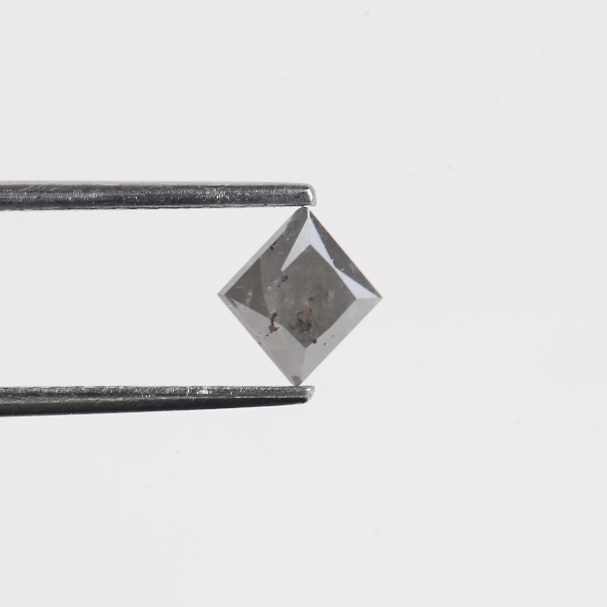 0.86 Carat Salt And Pepper Diamond Princess Cut Natural Diamond 4.91 MM