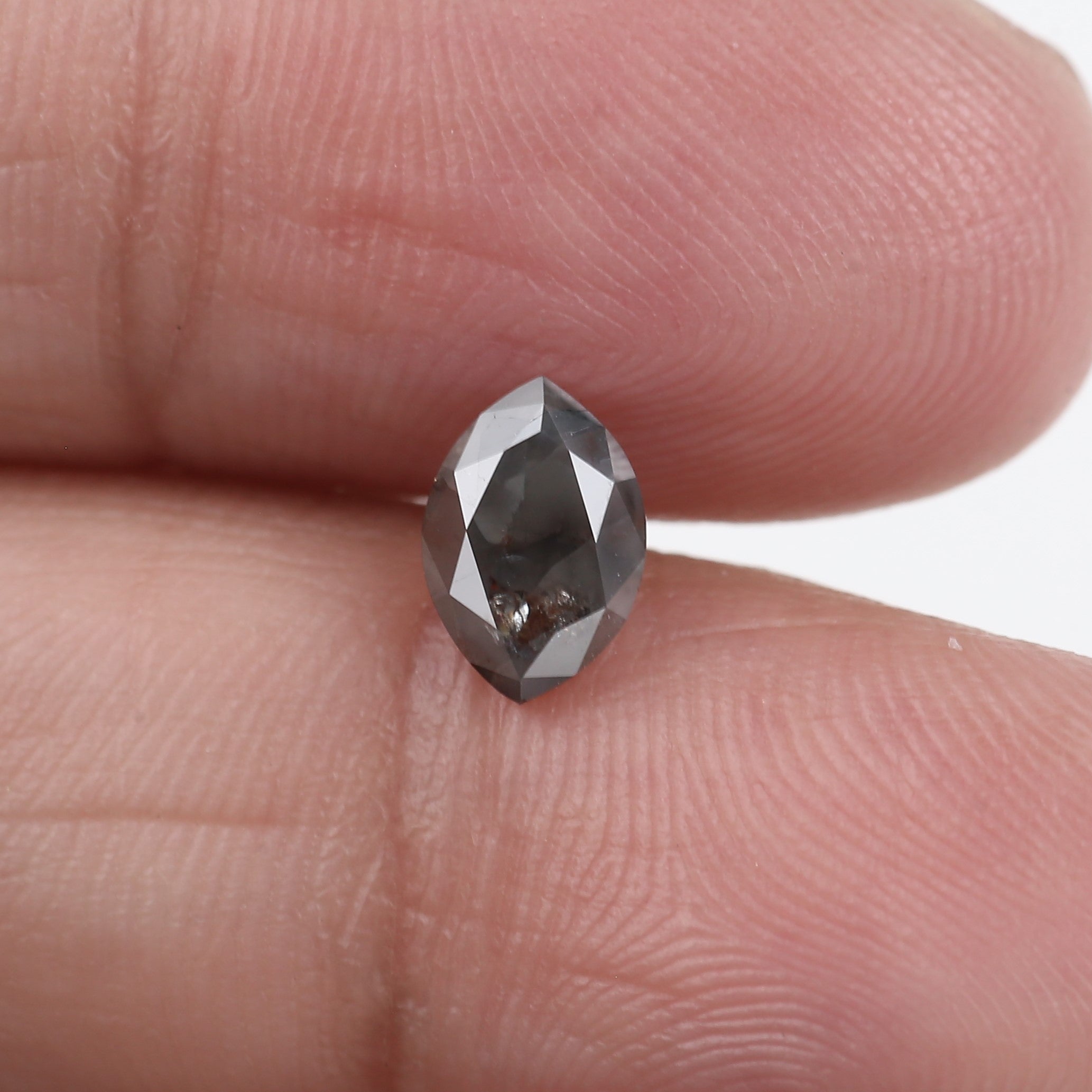 1.06 Carat Gray Marquise Salt And Pepper Diamond 7.68 MM