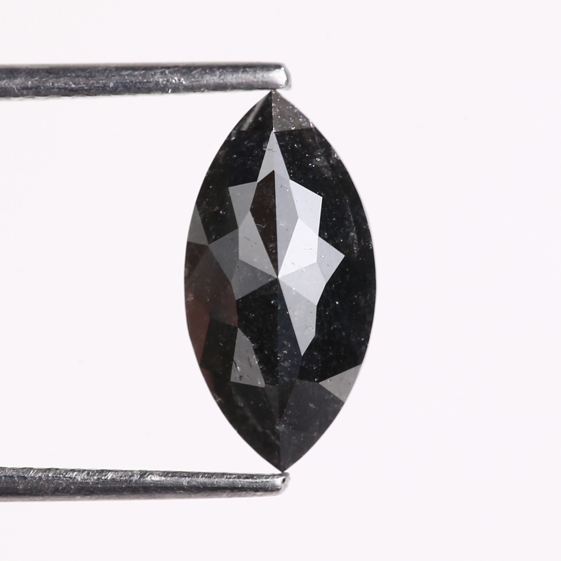 1.89 Carat Natural Black Marquise Cut Salt and Pepper Diamond 11.99 MM