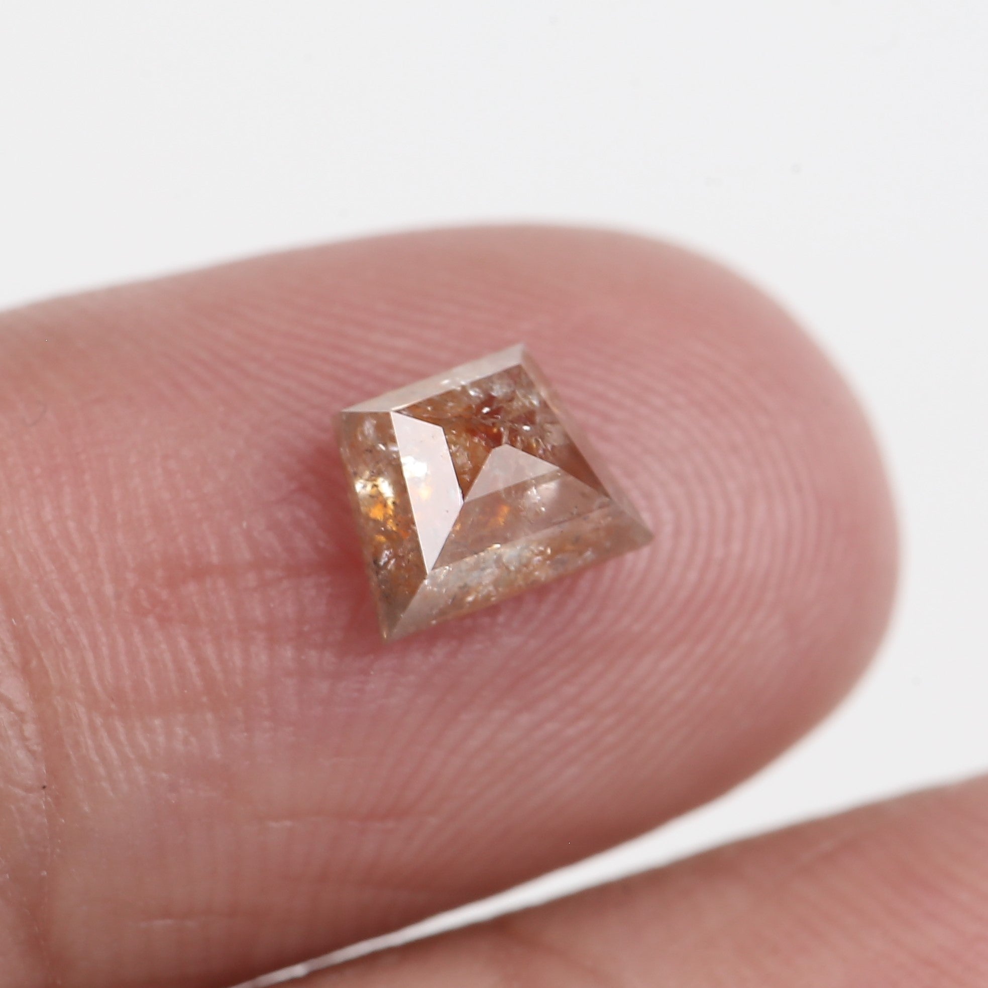 0.92 Carat Trapezoid Natural Orange Salt And Pepper Diamond 6.25 MM