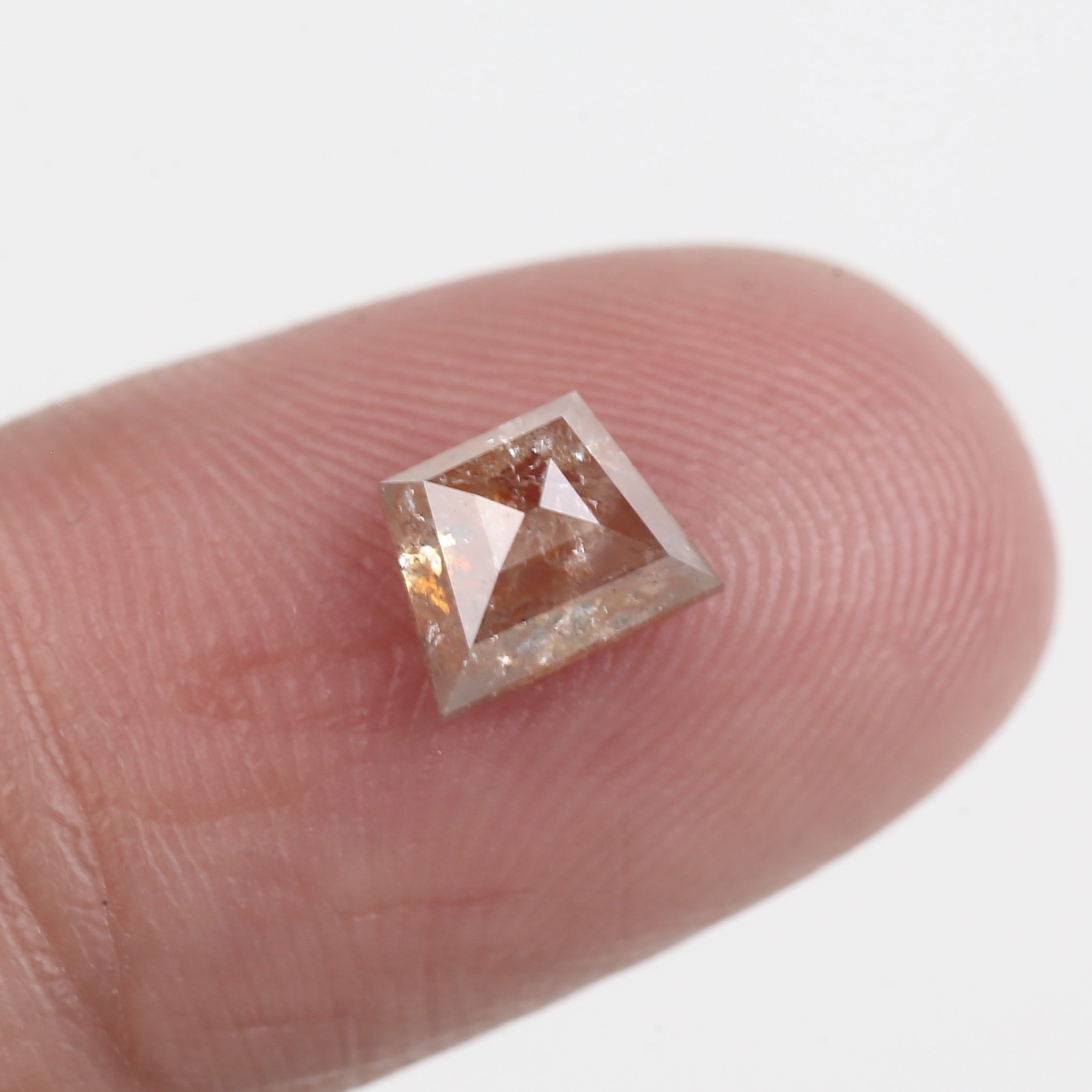 0.92 Carat Trapezoid Natural Orange Salt And Pepper Diamond 6.25 MM