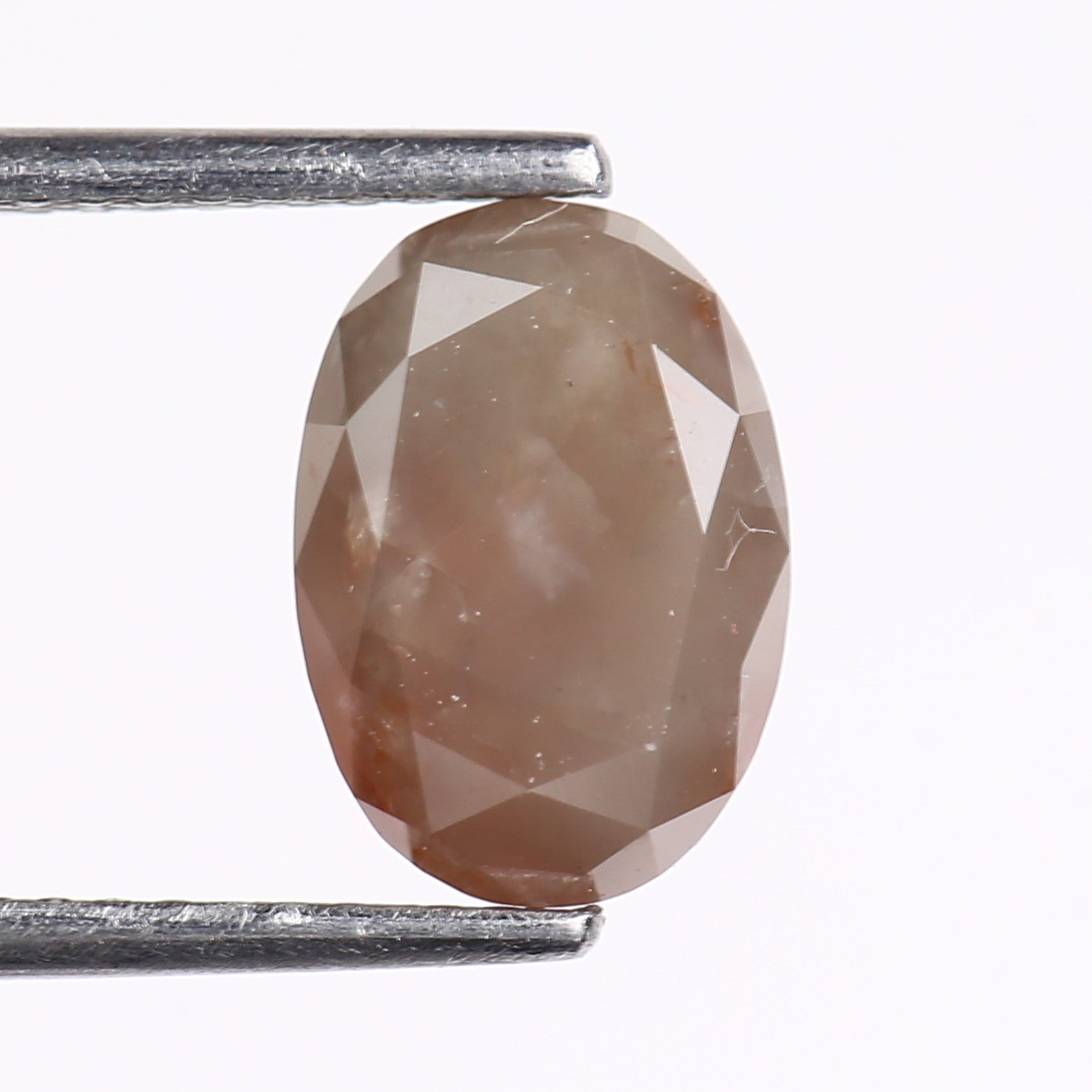 3.12 Carat Natural Orange Oval Cut Salt And Pepper Diamond 9.59 MM