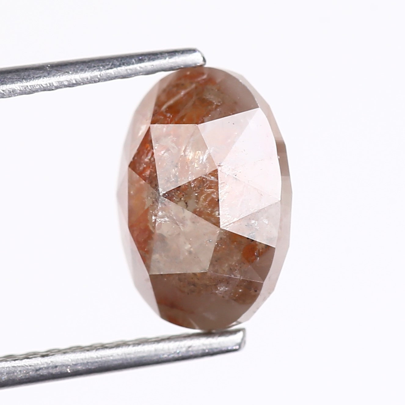 3.12 Carat Natural Orange Oval Cut Salt And Pepper Diamond 9.59 MM