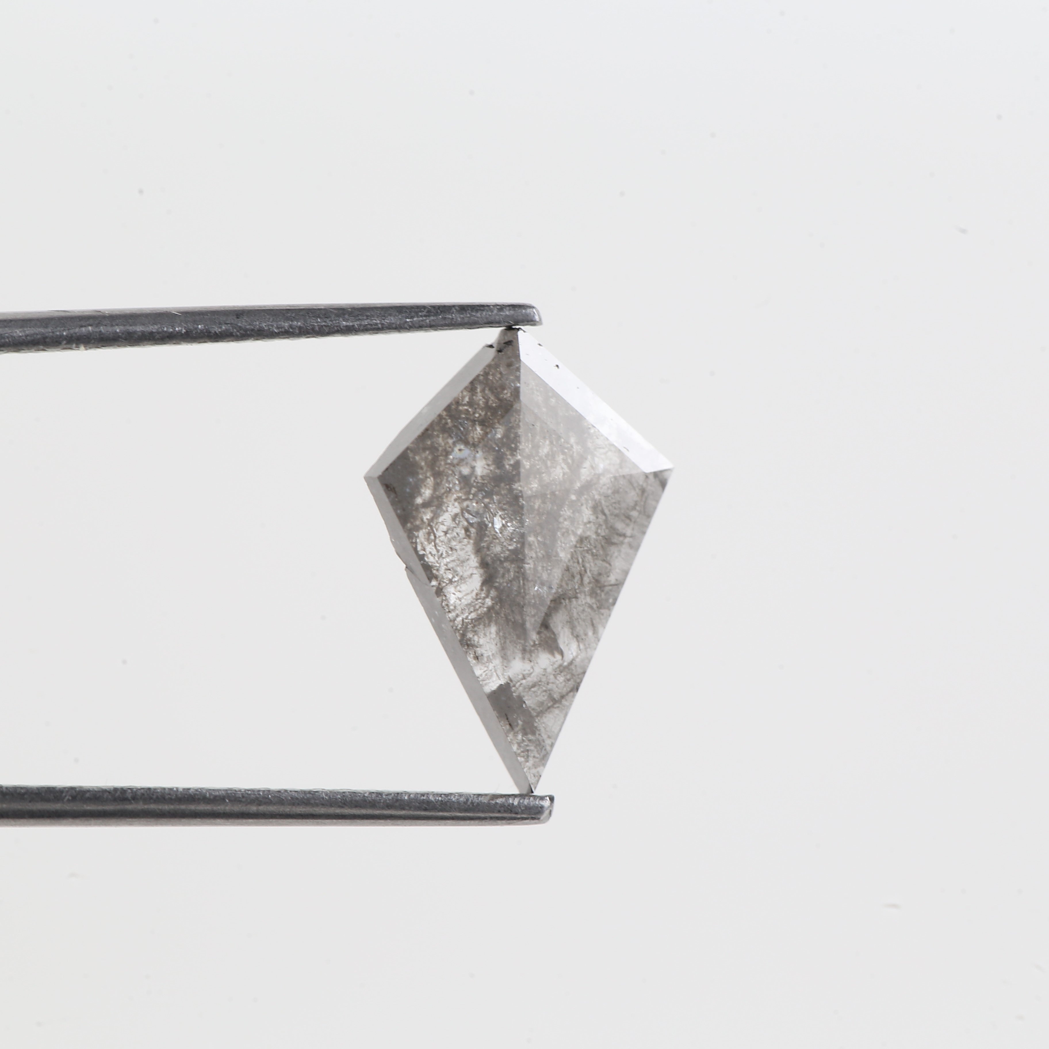 1.87 Carat Natural Gray Slice Kite Salt And Pepper Diamond 13.94 MM
