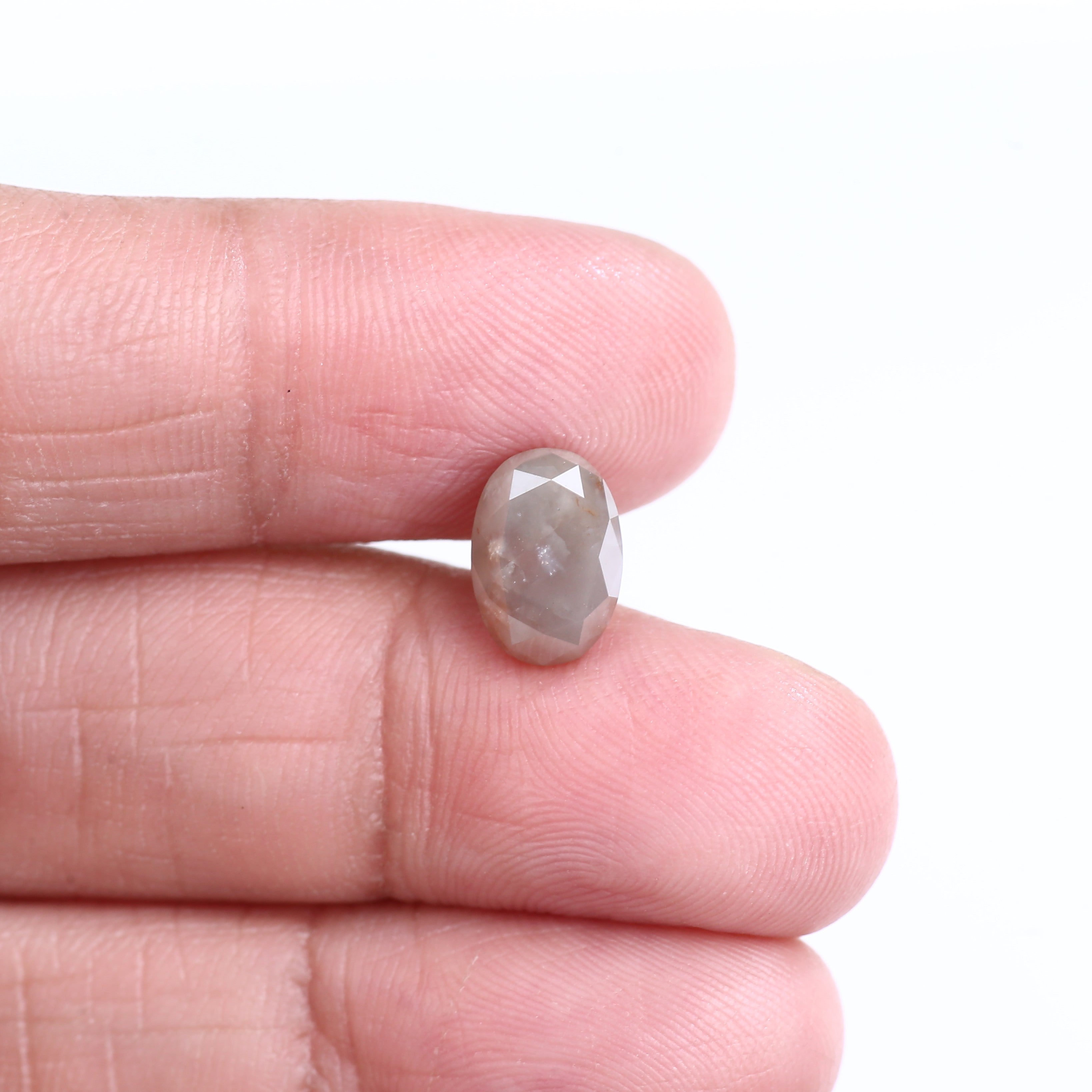 3.12 Carat Natural Orange Oval Cut Salt And Pepper Diamond 9.59 MM