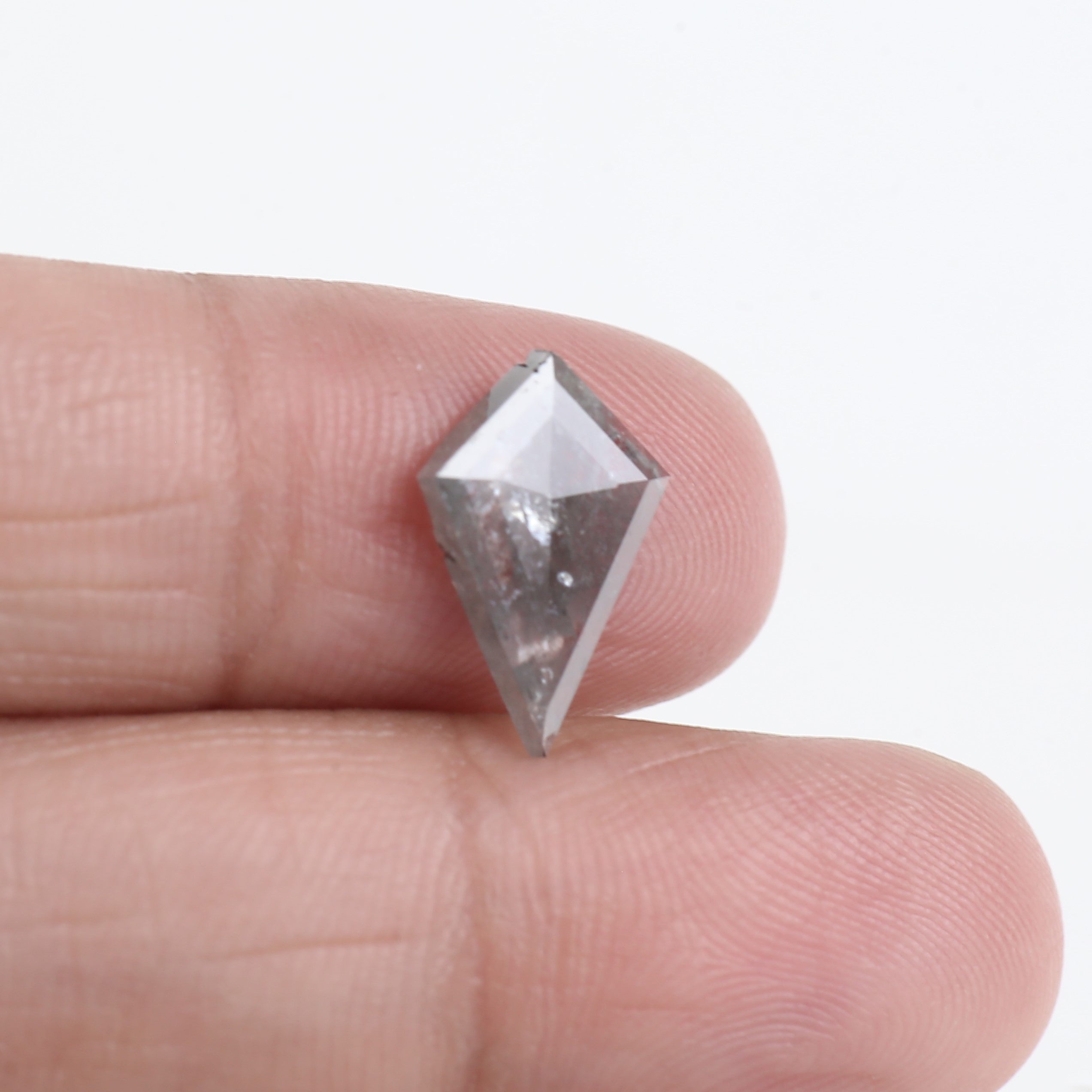 1.87 Carat Natural Gray Slice Kite Salt And Pepper Diamond 13.94 MM