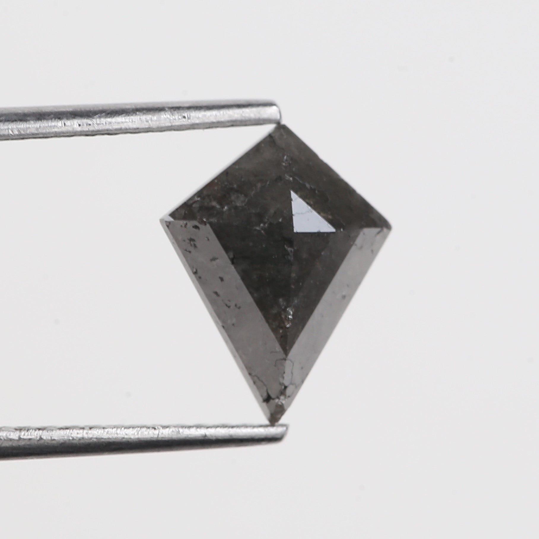 1.71 Carat Kite Black Raw Salt and Pepper Diamond 10.37 MM