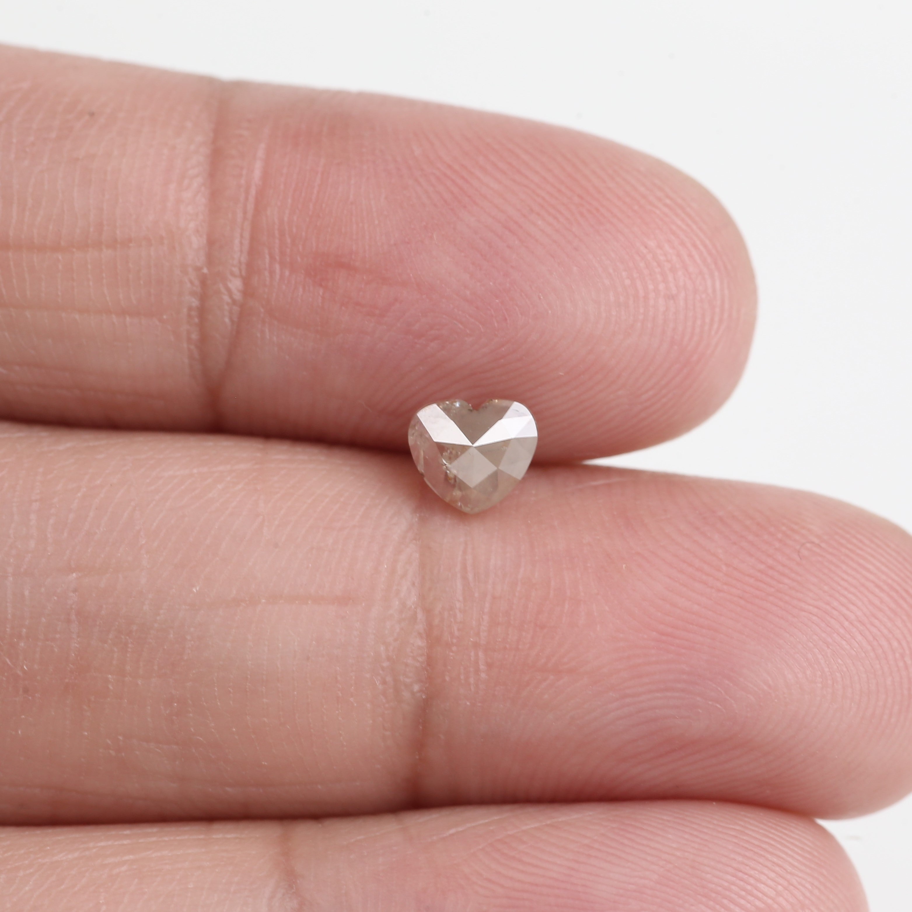 0.46 Carat Natural Rose Cut Heart Salt And Pepper Diamond 4.71 MM