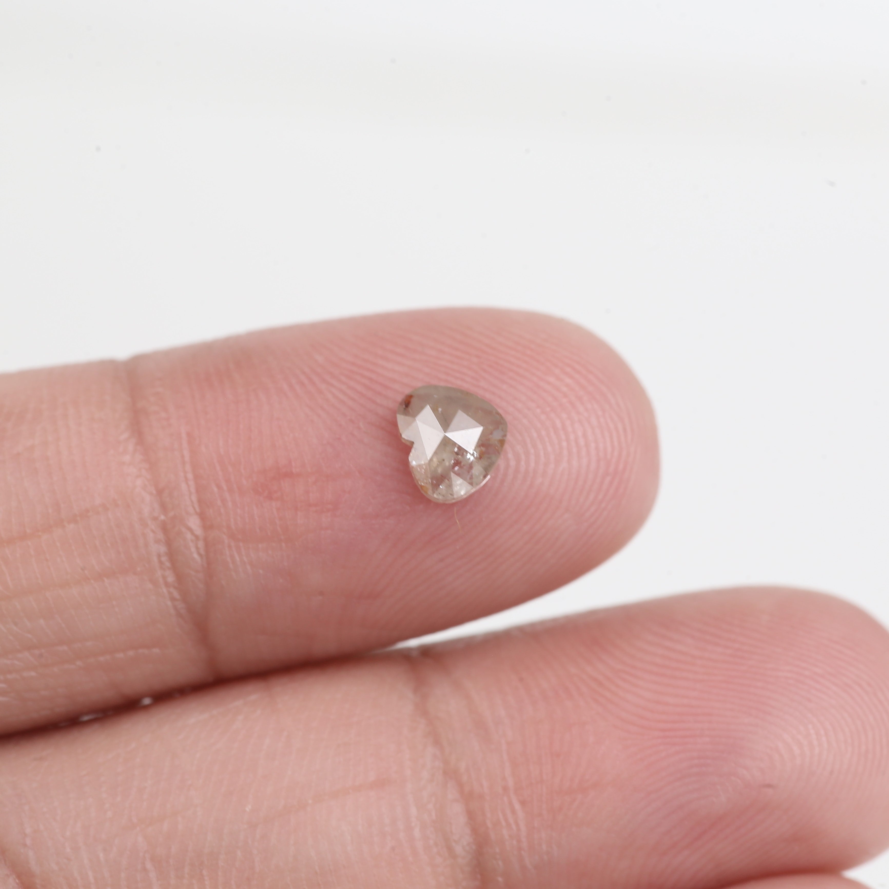 0.46 Carat Natural Rose Cut Heart Salt And Pepper Diamond 4.71 MM