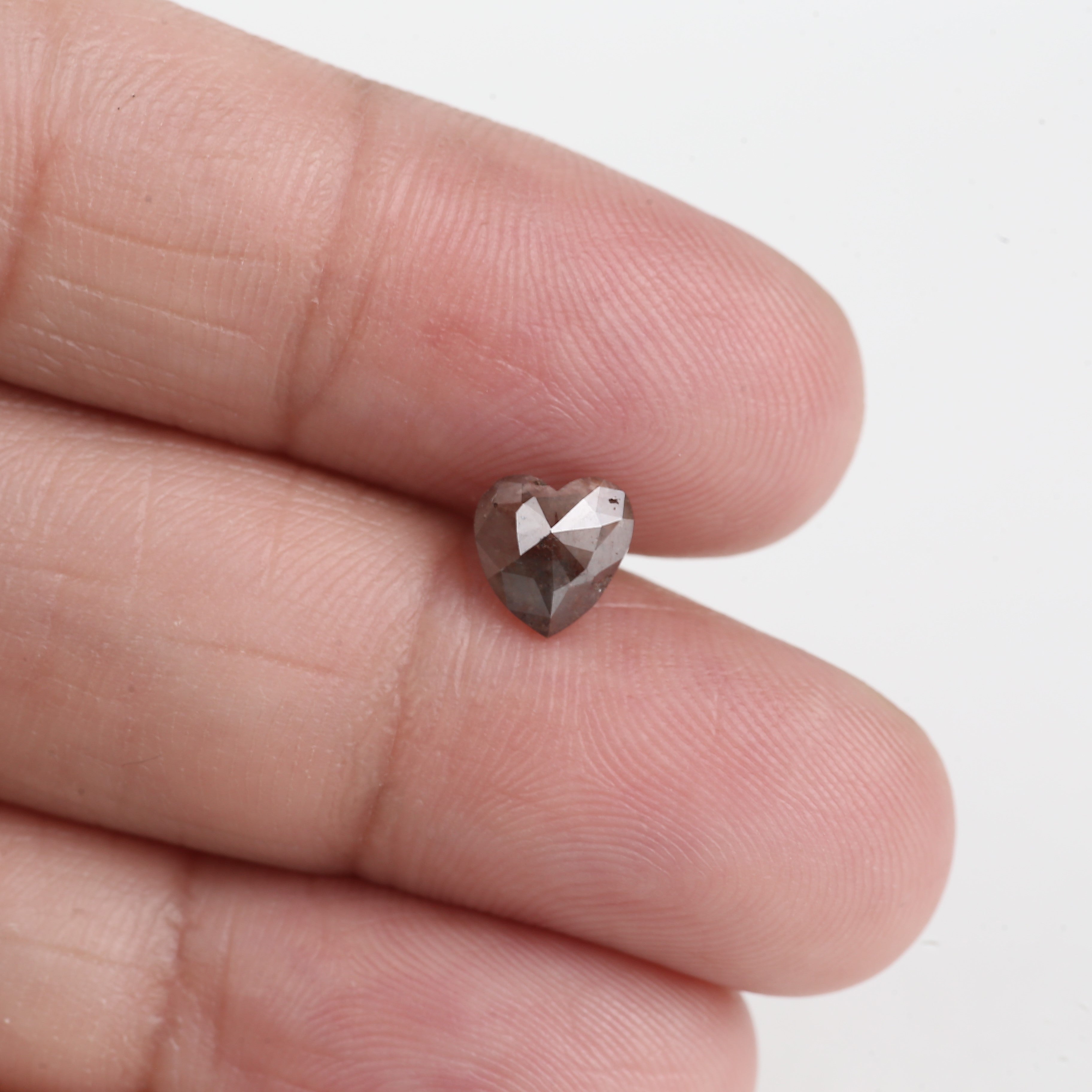 1.07 Carat Heart Red Rustic Salt And Pepper Diamond 6.42 MM