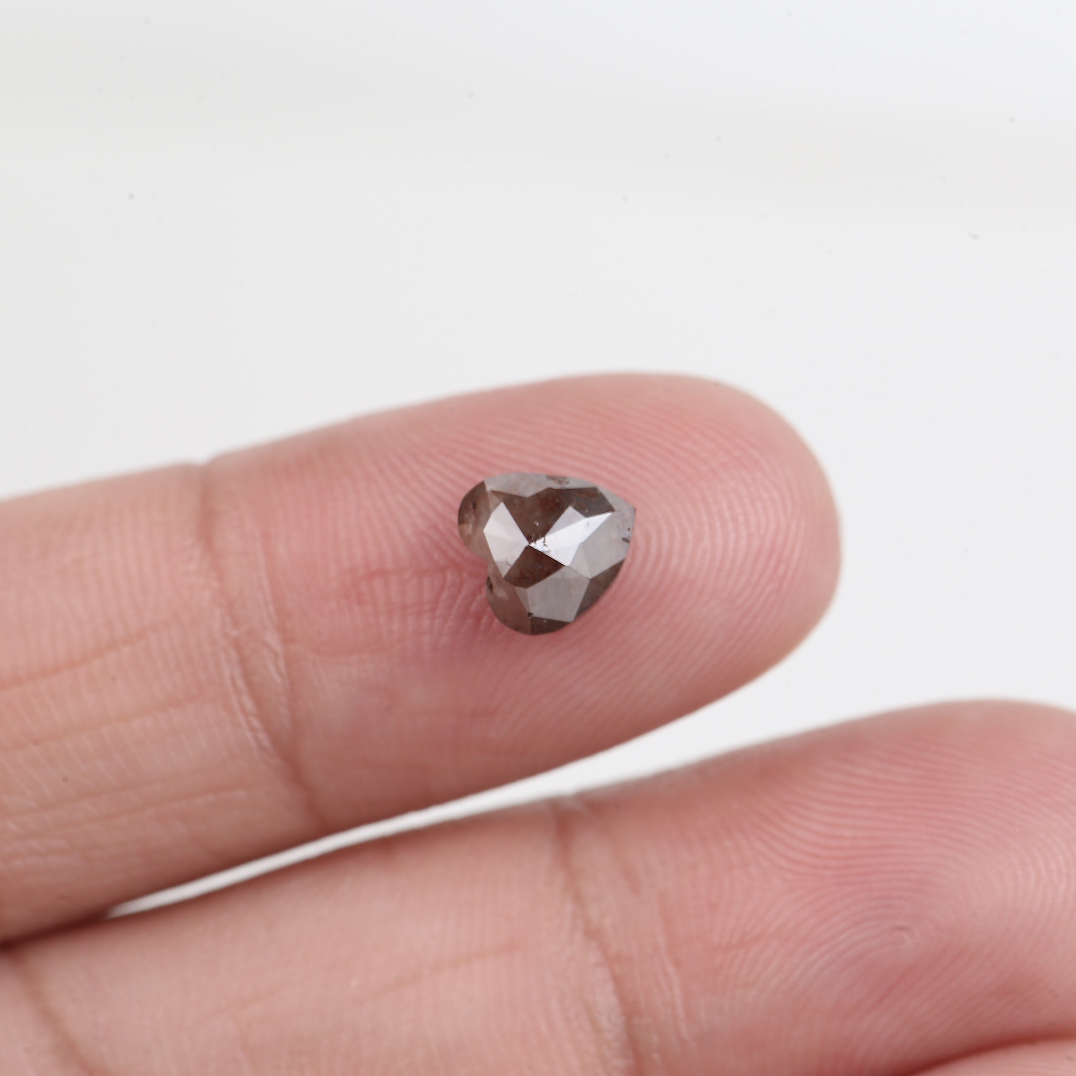 1.07 Carat Heart Red Rustic Salt And Pepper Diamond 6.42 MM