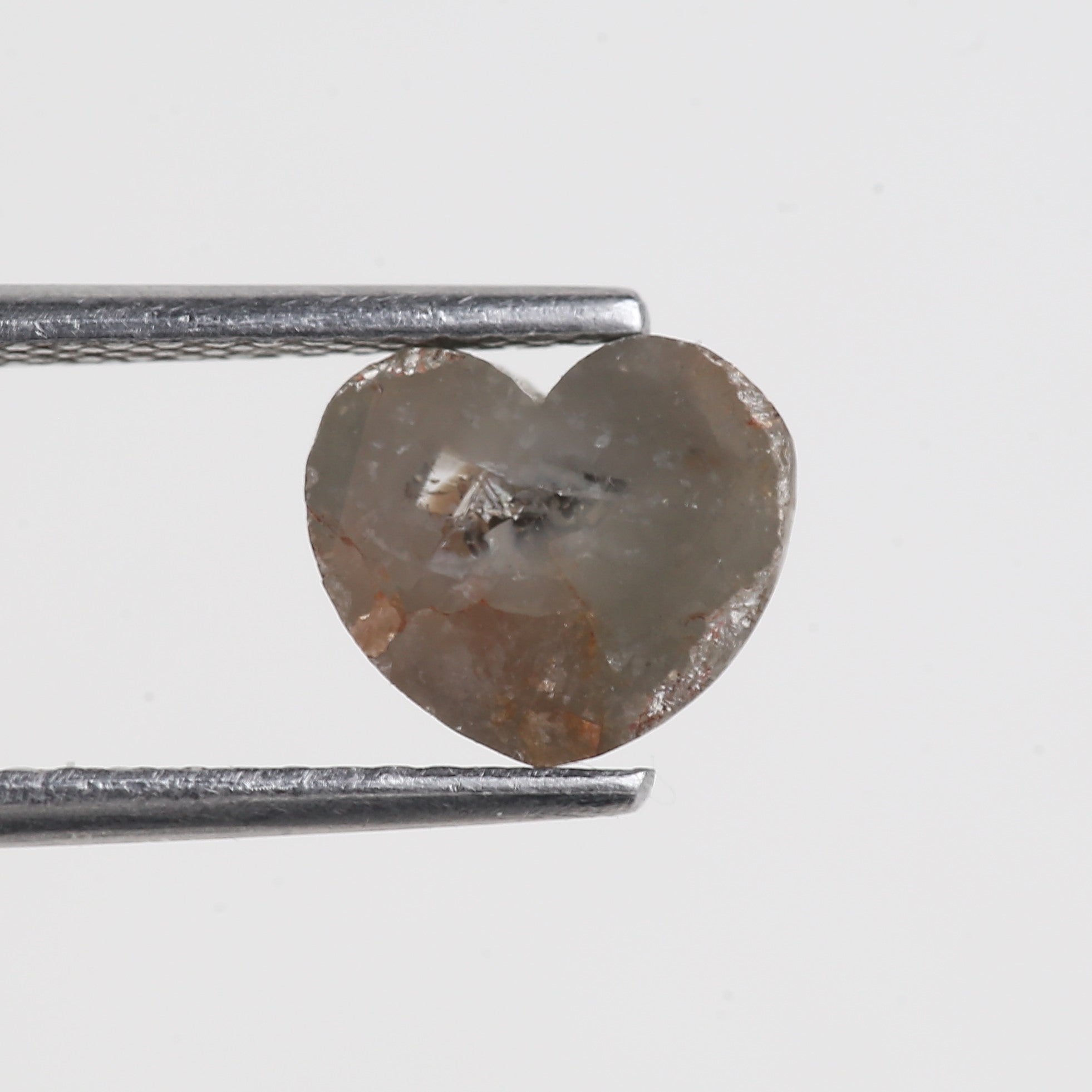 2.03 Carat Natural Gray Heart Shaped Salt And Pepper Diamond 6.90 MM