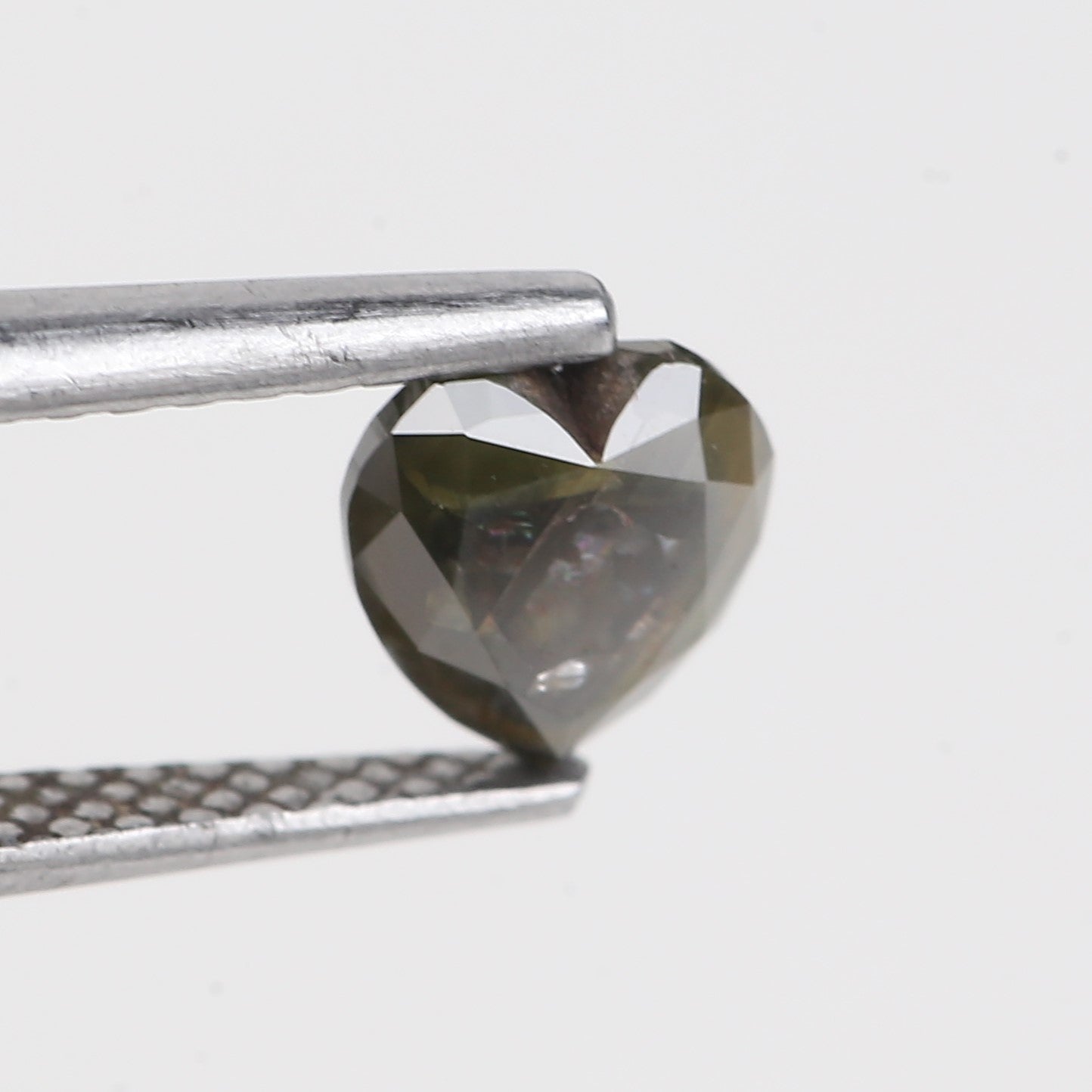 0.72 Carat Heart Cut Brown Olive Salt And Pepper Natural Diamond 5.55 MM