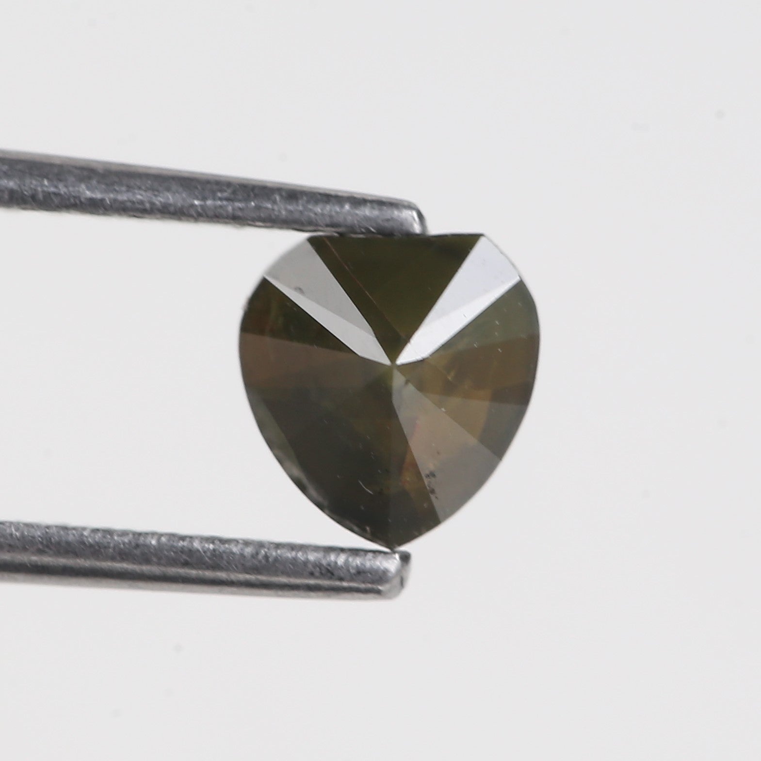 0.72 Carat Heart Cut Brown Olive Salt And Pepper Natural Diamond 5.55 MM