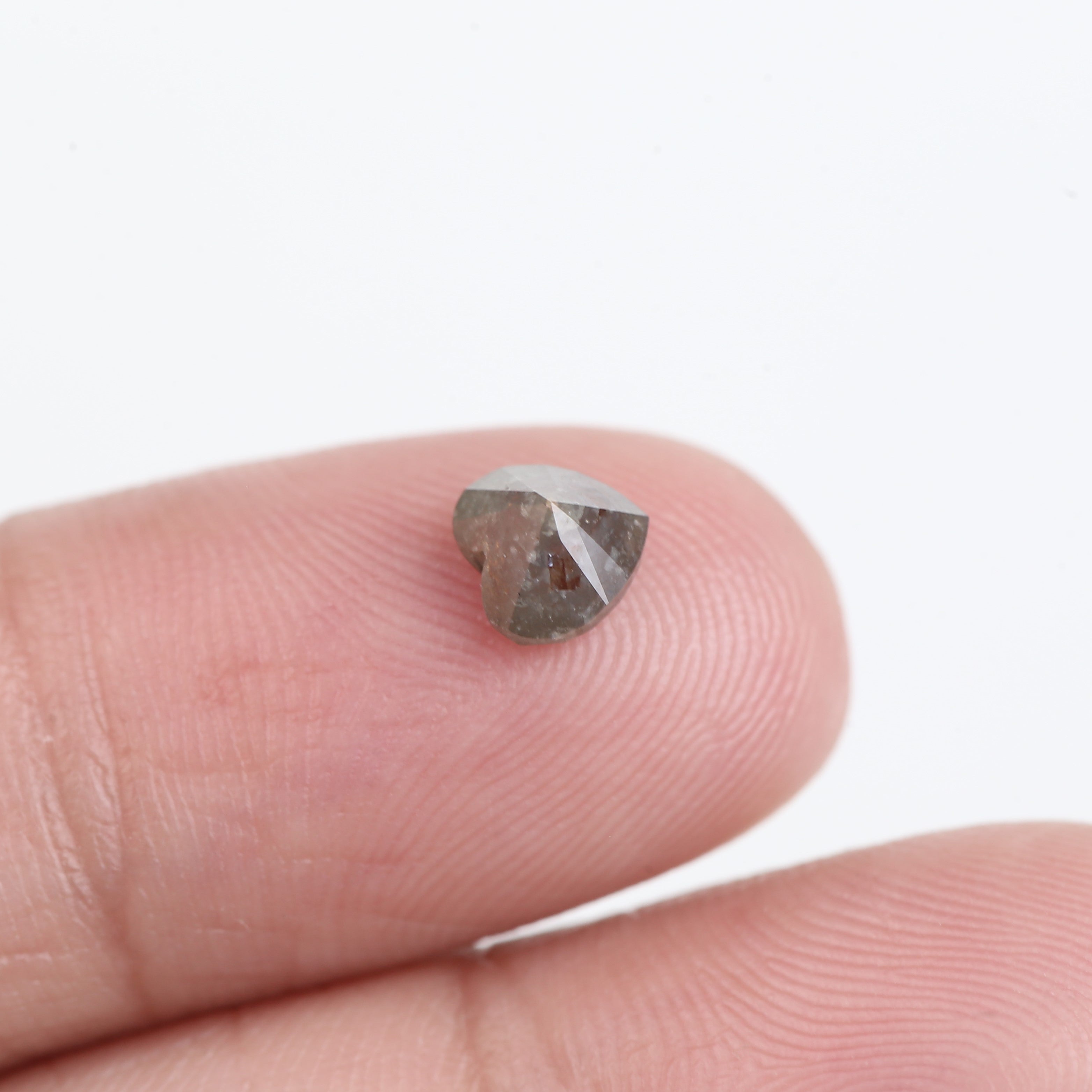 0.77 Carat Brown Gray Heart Shape Salt and Pepper Loose Diamond 5.34 MM