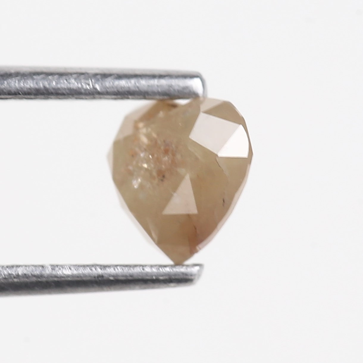 0.69 Carat Natural Peach Brown Heart Shape Salt And Pepper Diamond 5.05 MM