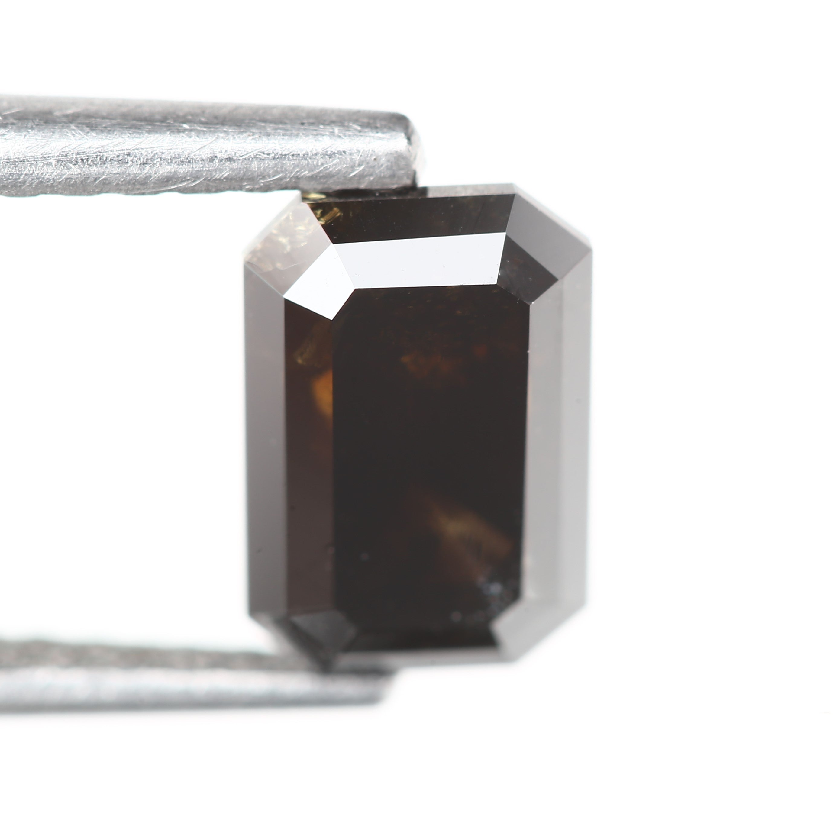 1.10 Carat 6.85 MM Fancy Cognac Emerald Cut Salt and Pepper Diamond - Blackdiamond