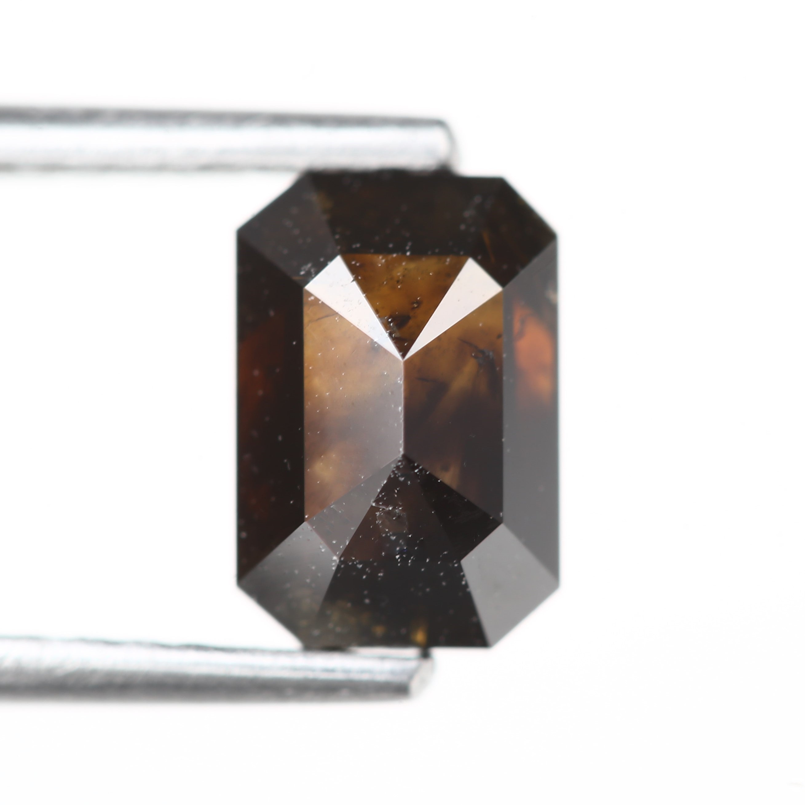 1.10 Carat 6.85 MM Fancy Cognac Emerald Cut Salt and Pepper Diamond - Blackdiamond