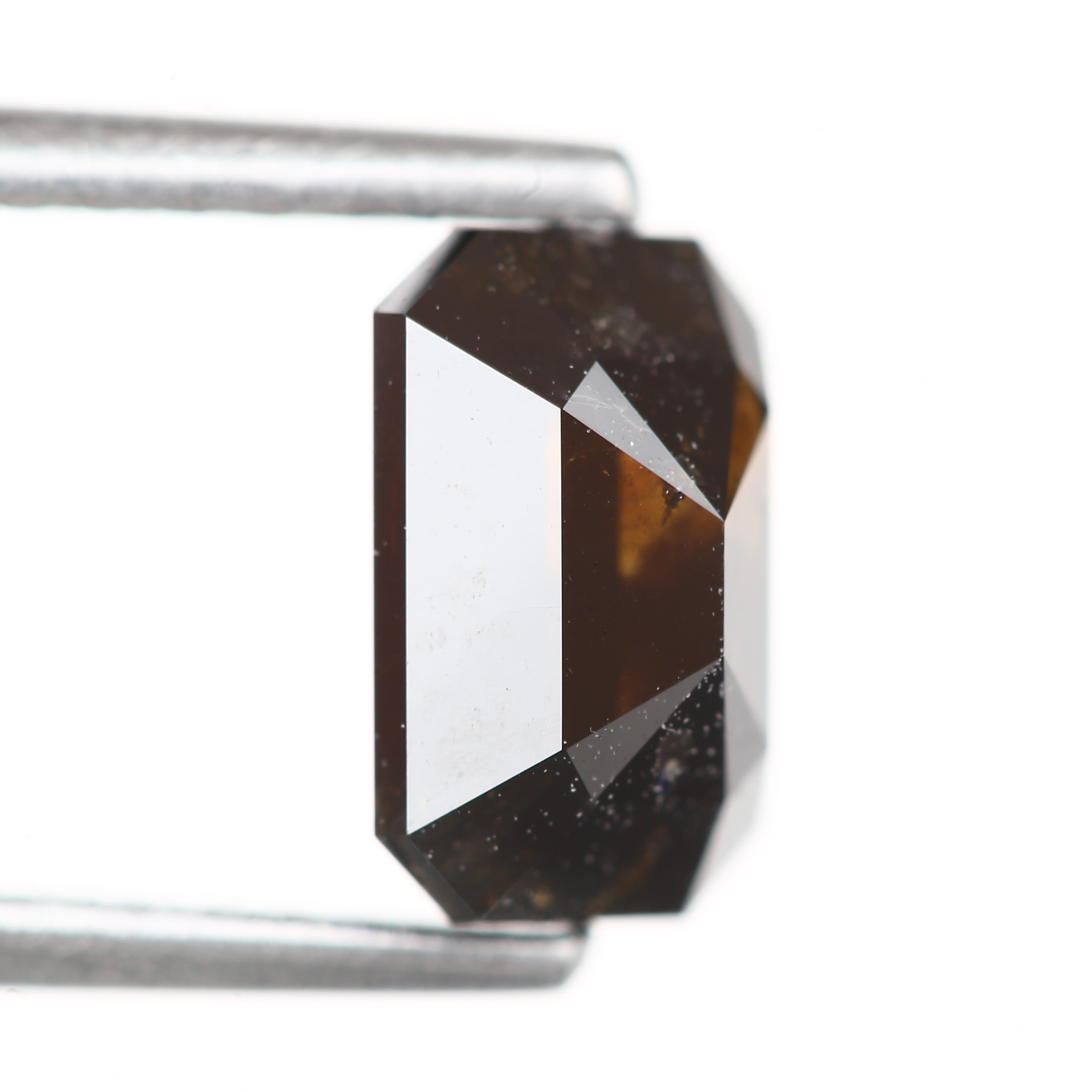 1.10 Carat 6.85 MM Fancy Cognac Emerald Cut Salt and Pepper Diamond - Blackdiamond