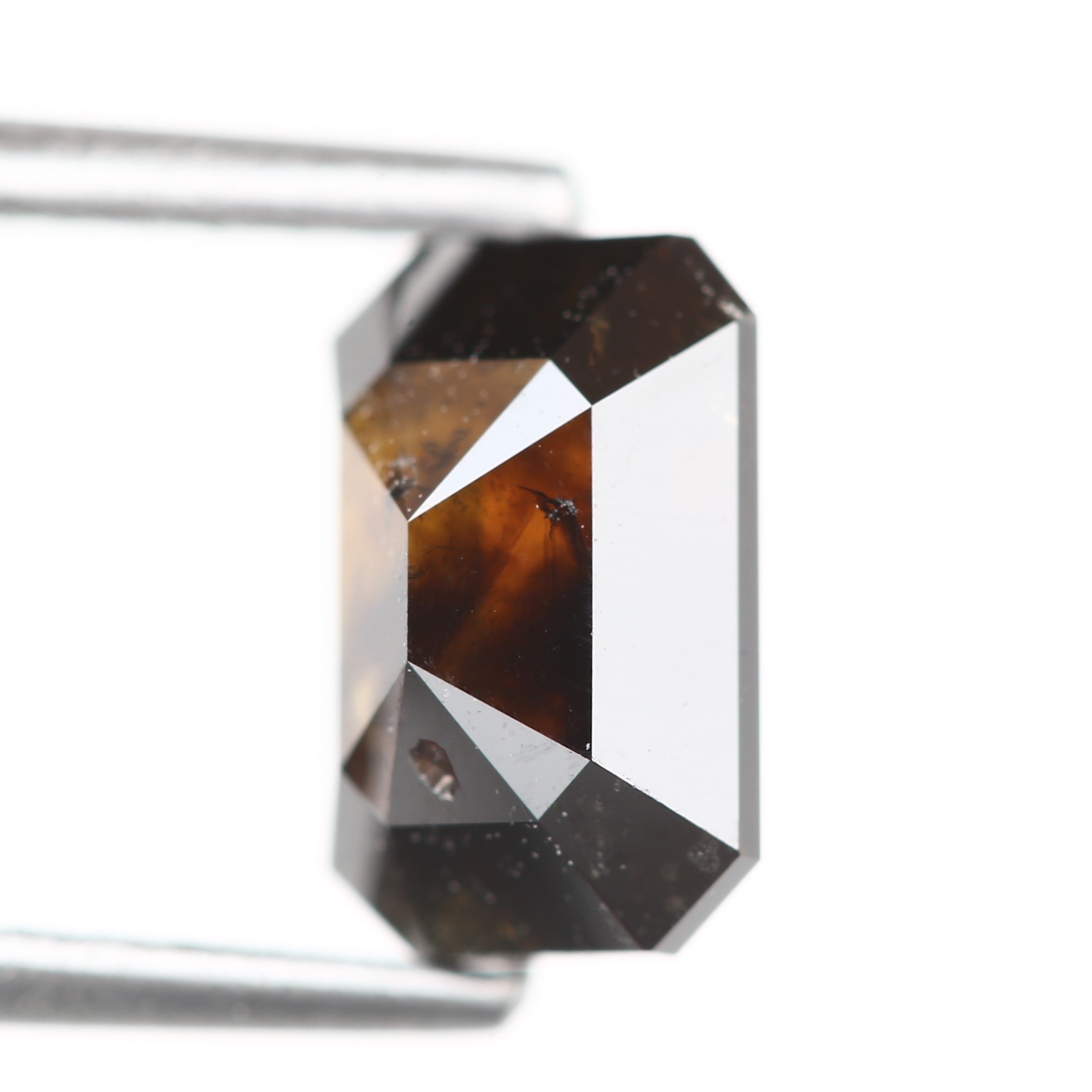 1.10 Carat 6.85 MM Fancy Cognac Emerald Cut Salt and Pepper Diamond - Blackdiamond
