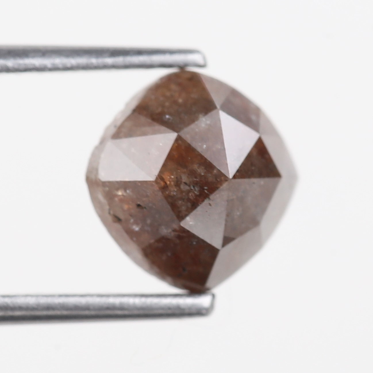 1.70 Carat Natural Brown Cushion Cut Salt and Pepper Diamond 7.05 MM