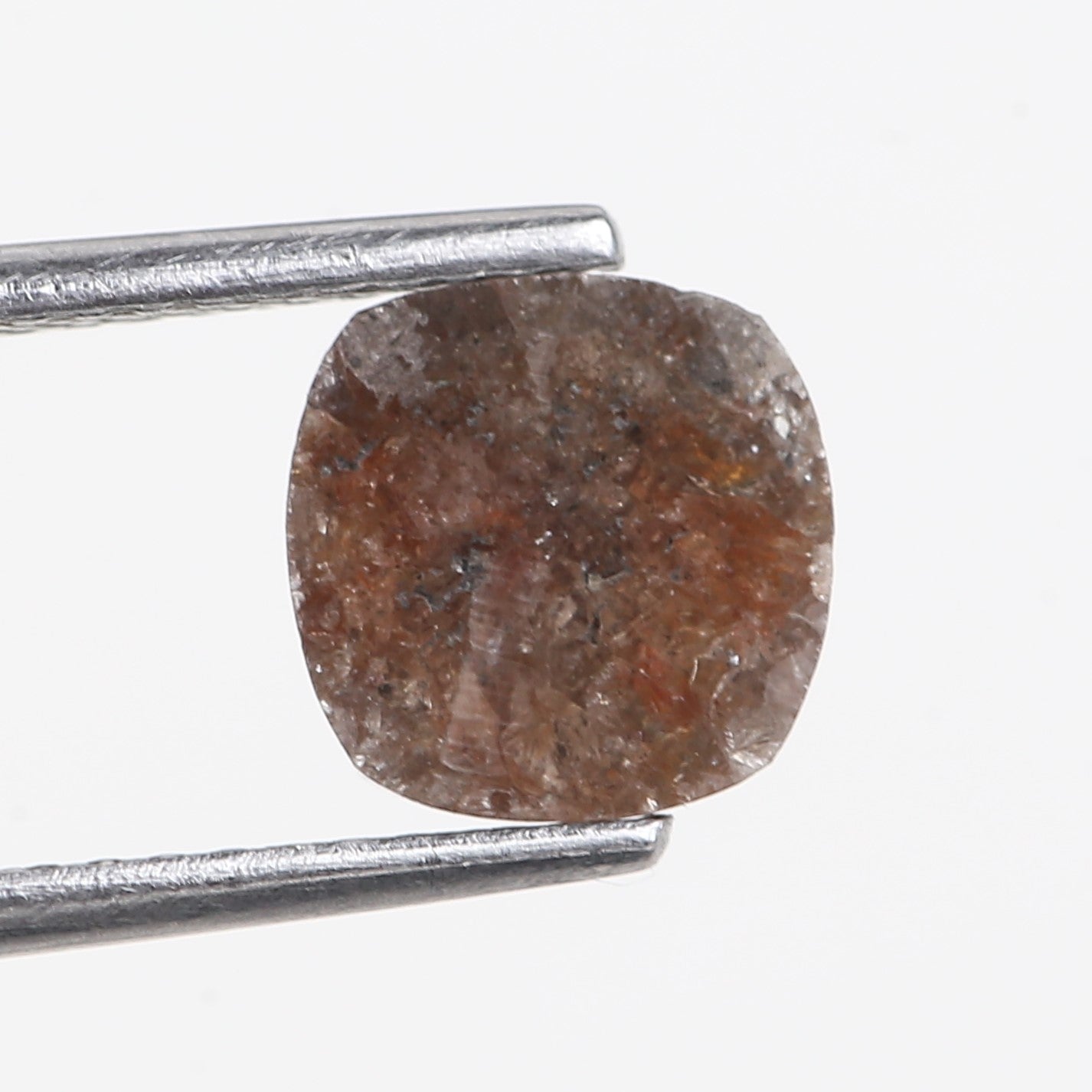 1.70 Carat Natural Brown Cushion Cut Salt and Pepper Diamond 7.05 MM