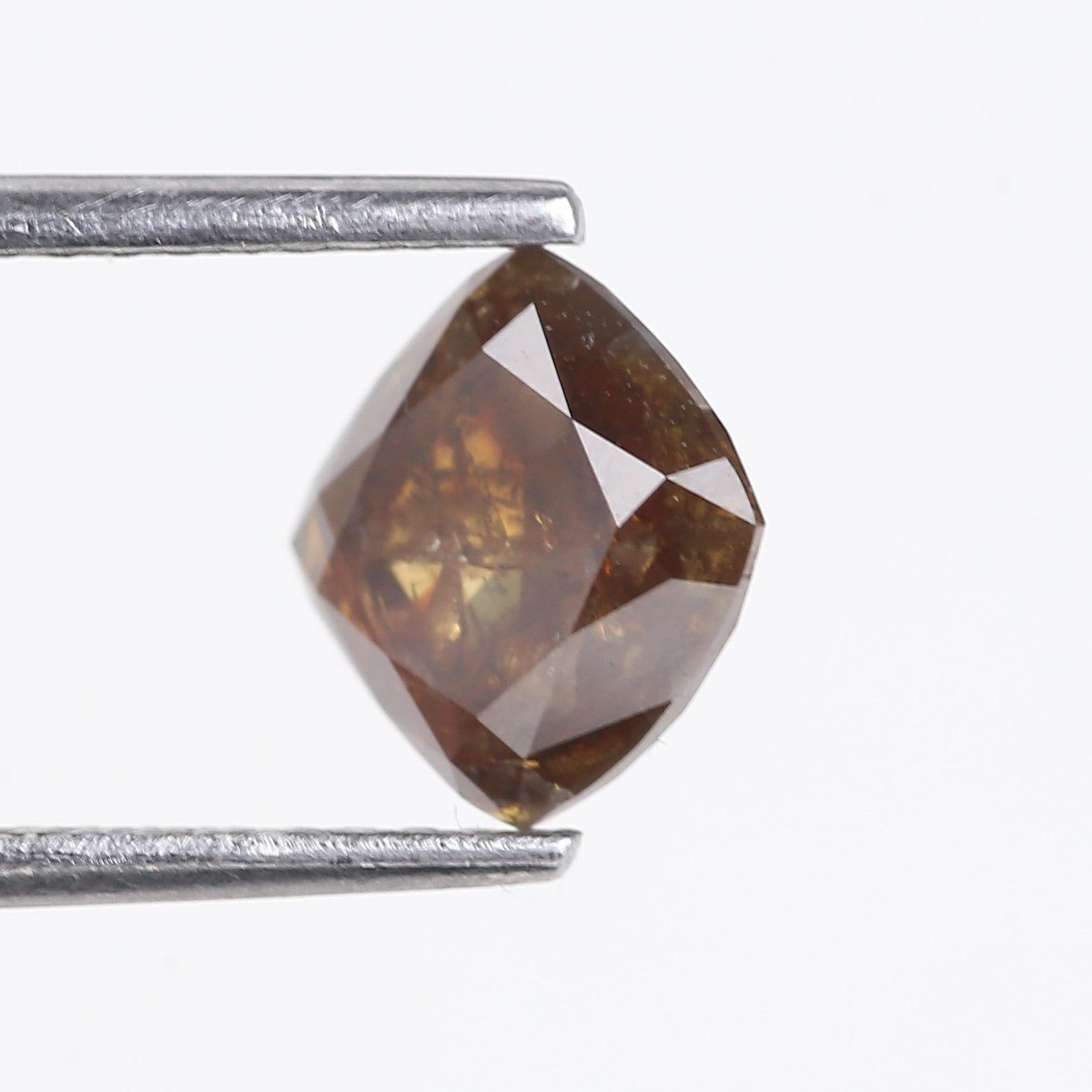 1.48 Carat Fancy Deep Brown Cushion Loose Salt and Pepper Diamond 6.51 MM