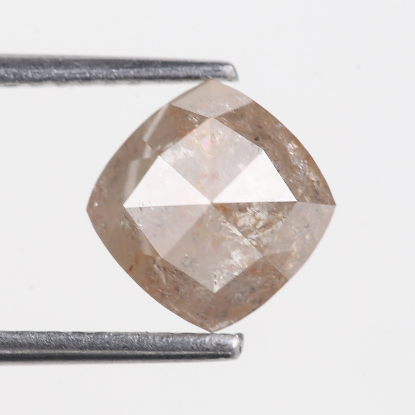 2.03 Carat Natural Cushion Rose cut Salt and Pepper Diamond 7 MM