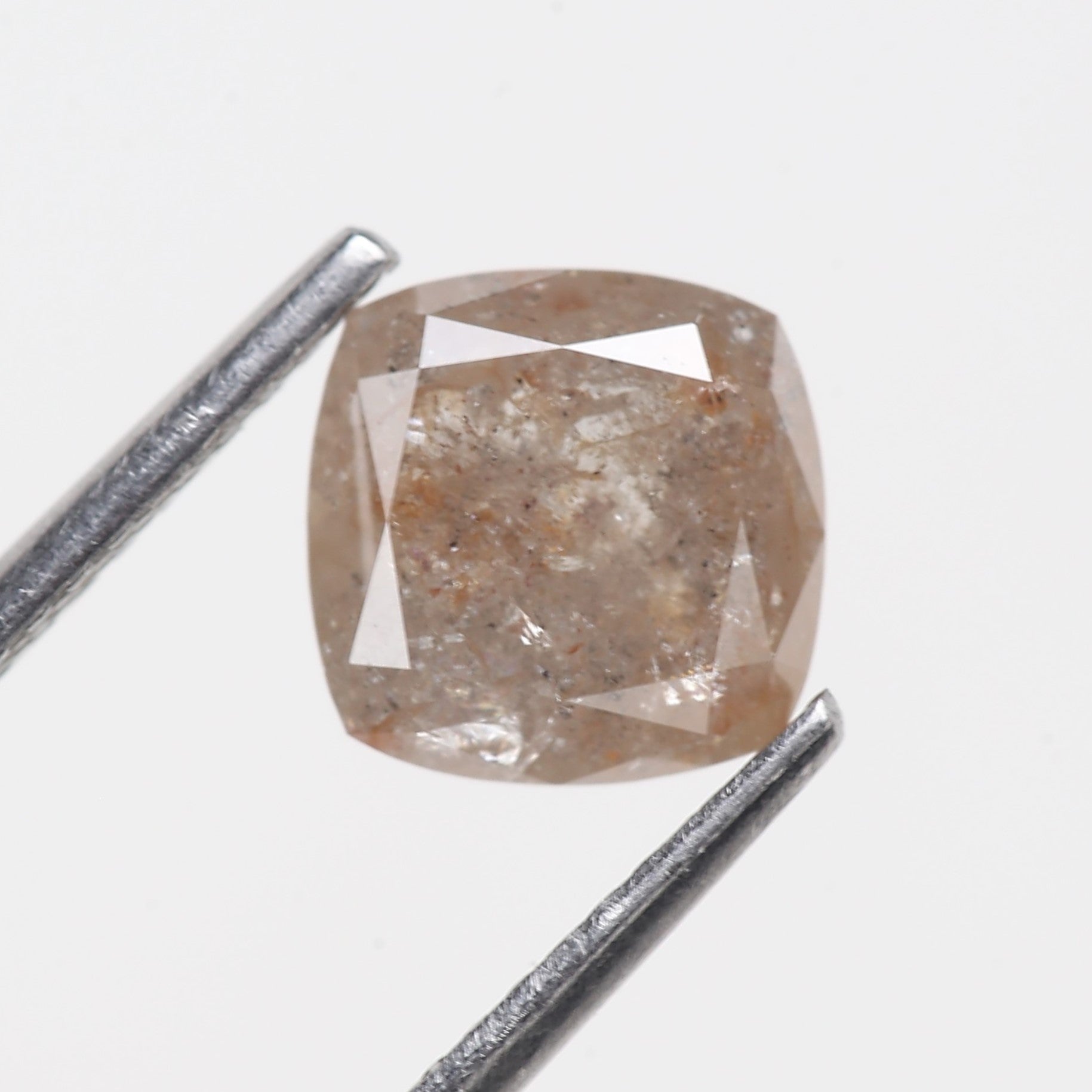 2.03 Carat Natural Cushion Rose cut Salt and Pepper Diamond 7 MM