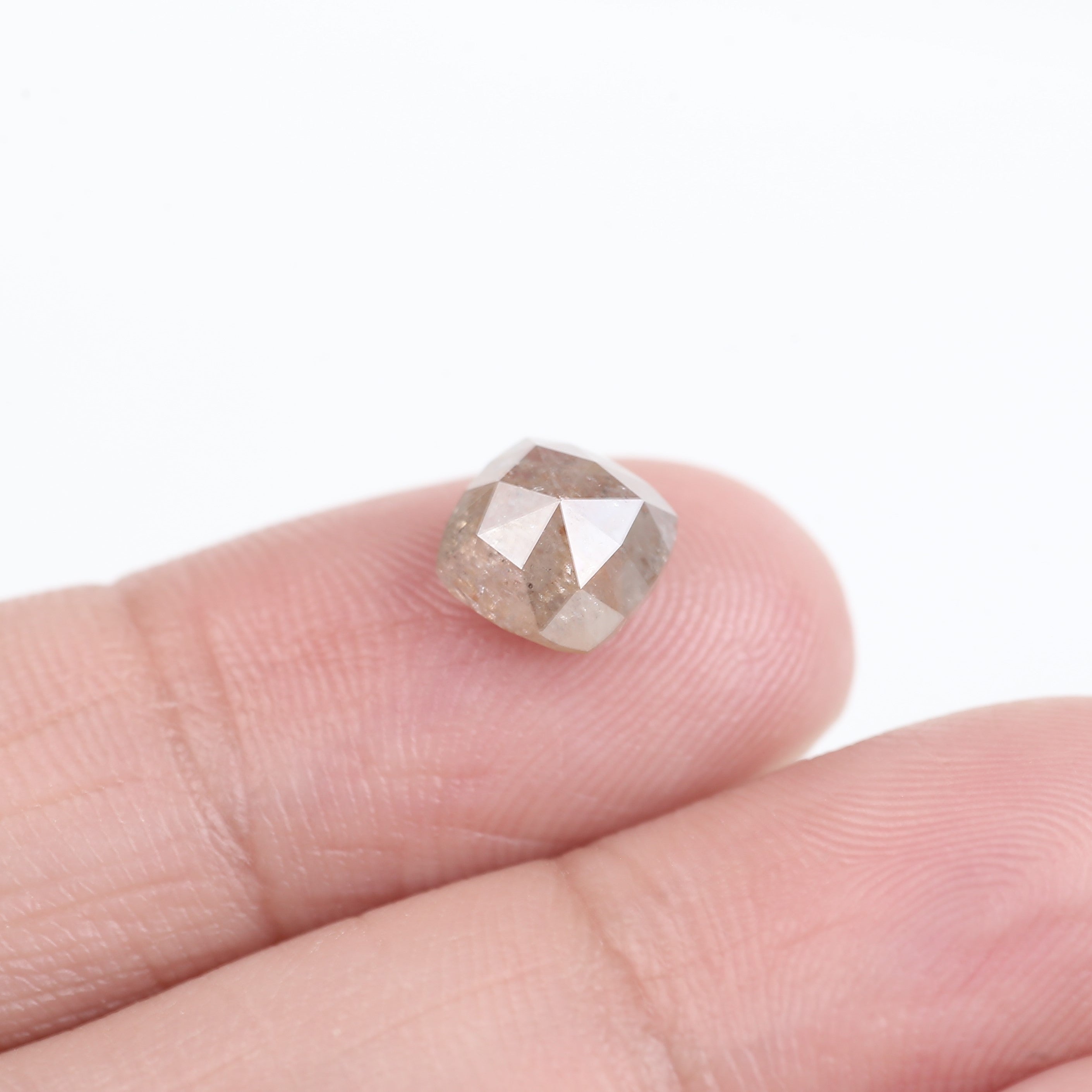 2.03 Carat Natural Cushion Rose cut Salt and Pepper Diamond 7 MM