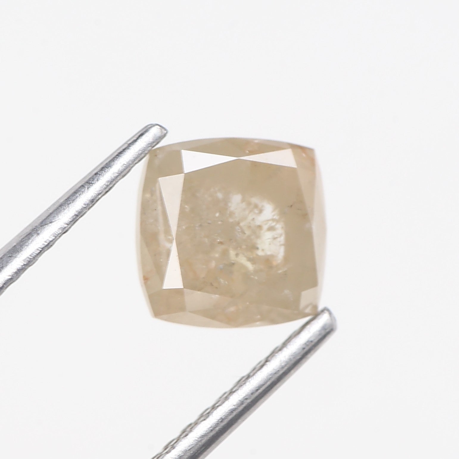 1.78 Carat Double Cut Cushion Salt and Pepper Diamond 6.45 MM