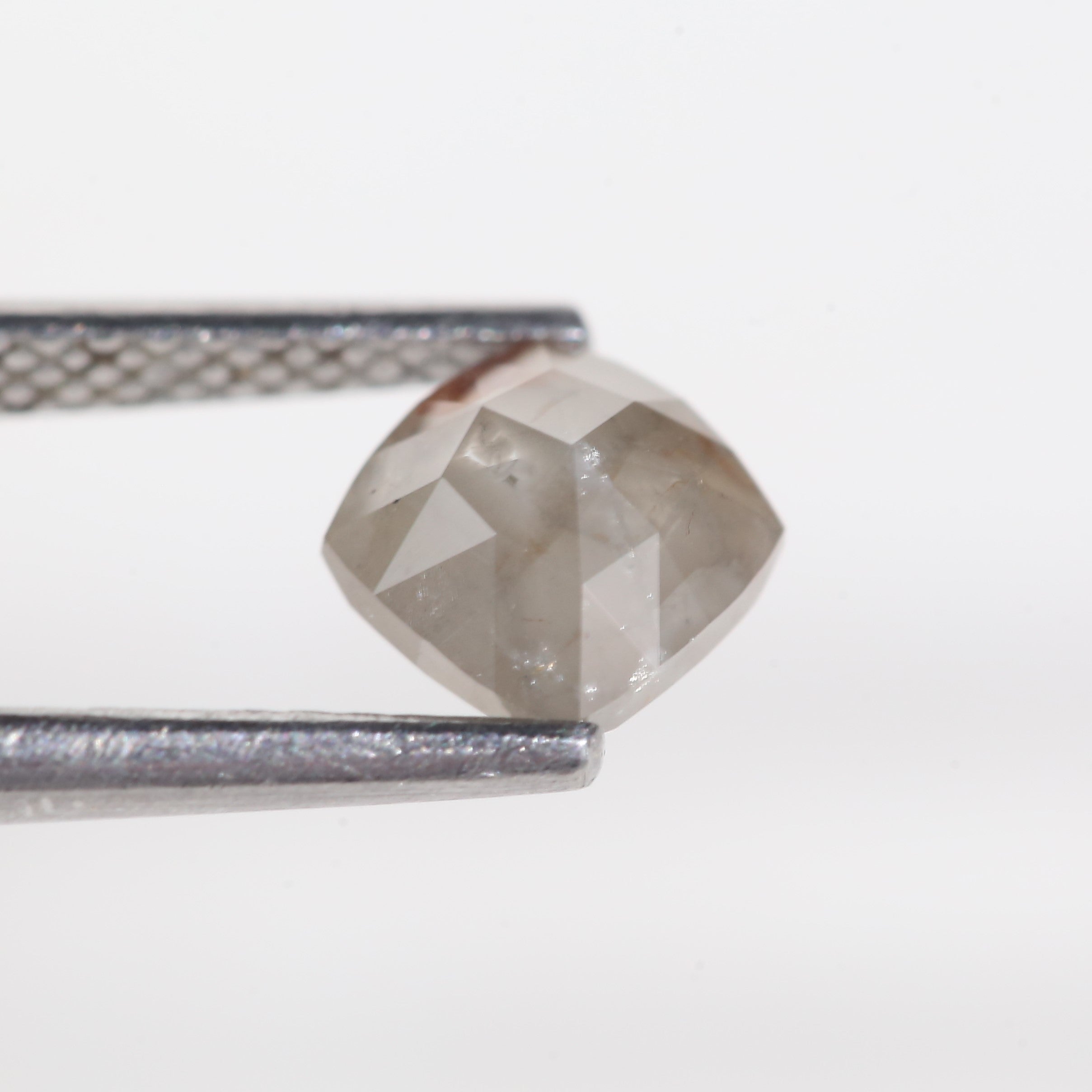 1 Carat Cushion Cut Grey Salt and Pepper Natural Diamond 5.6 MM