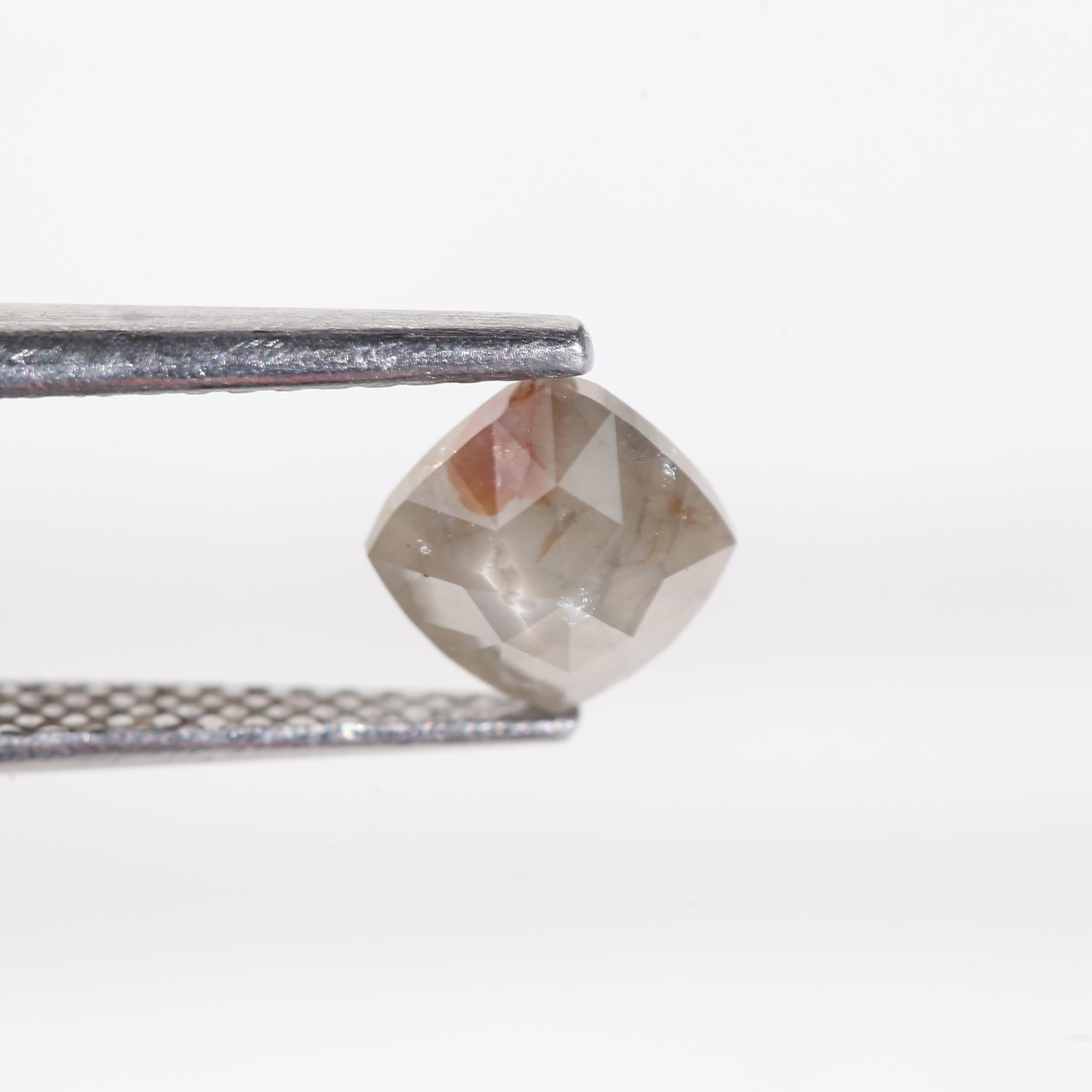 1 Carat Cushion Cut Grey Salt and Pepper Natural Diamond 5.6 MM