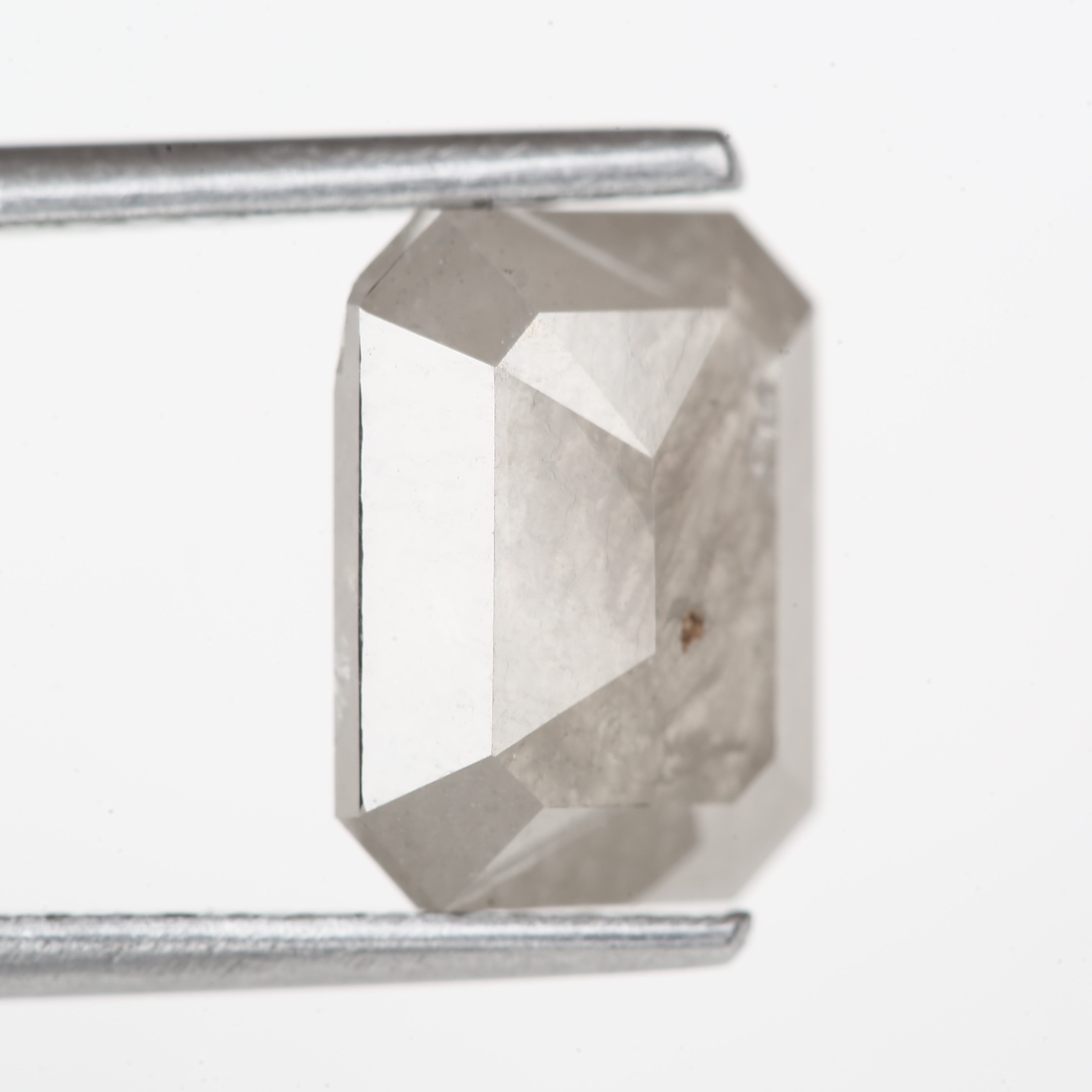 2.23 Carat 9.1 MM Natural Loose Gray Emerald Cut Salt Pepper Diamond - Blackdiamond