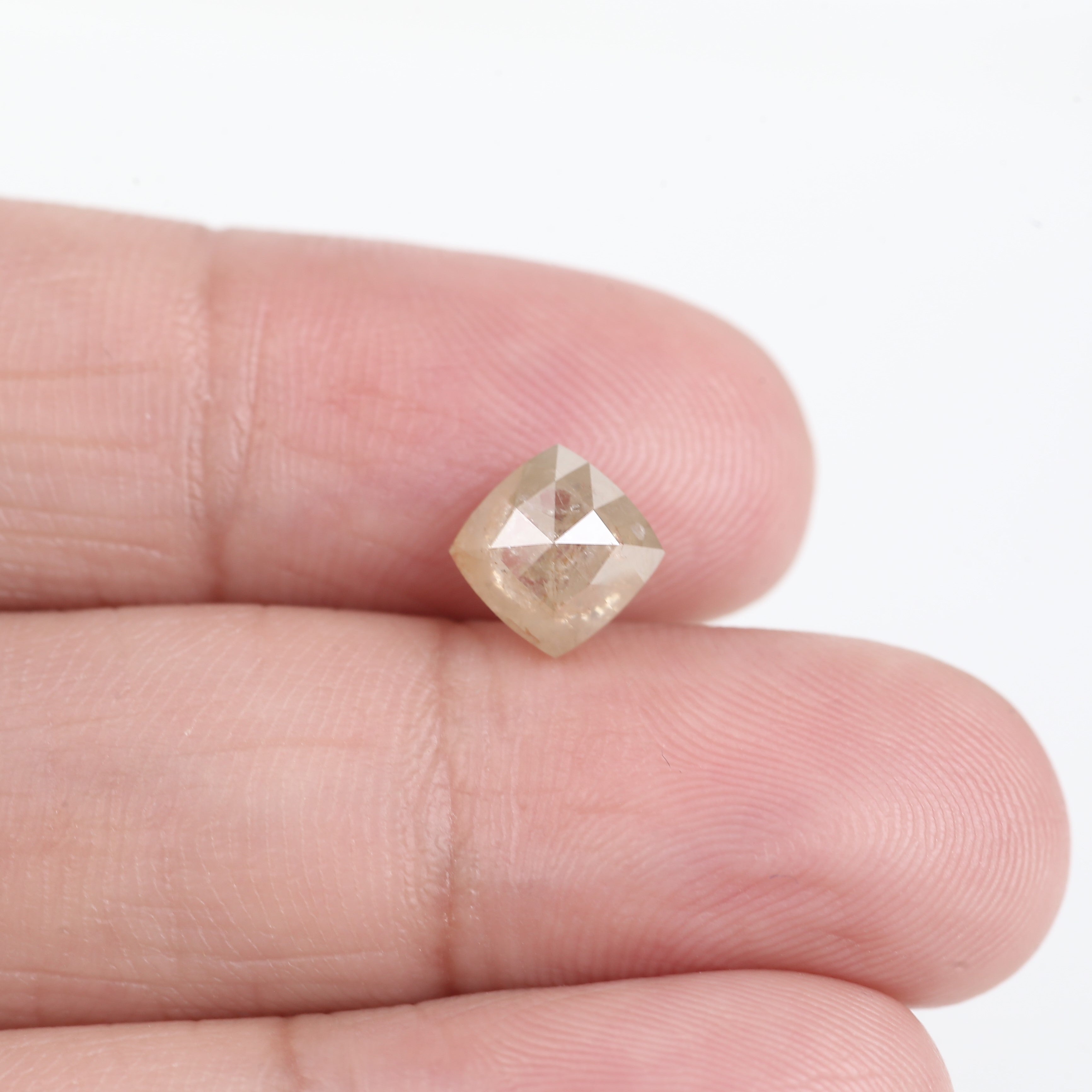 1.78 Carat Double Cut Cushion Salt and Pepper Diamond 6.45 MM