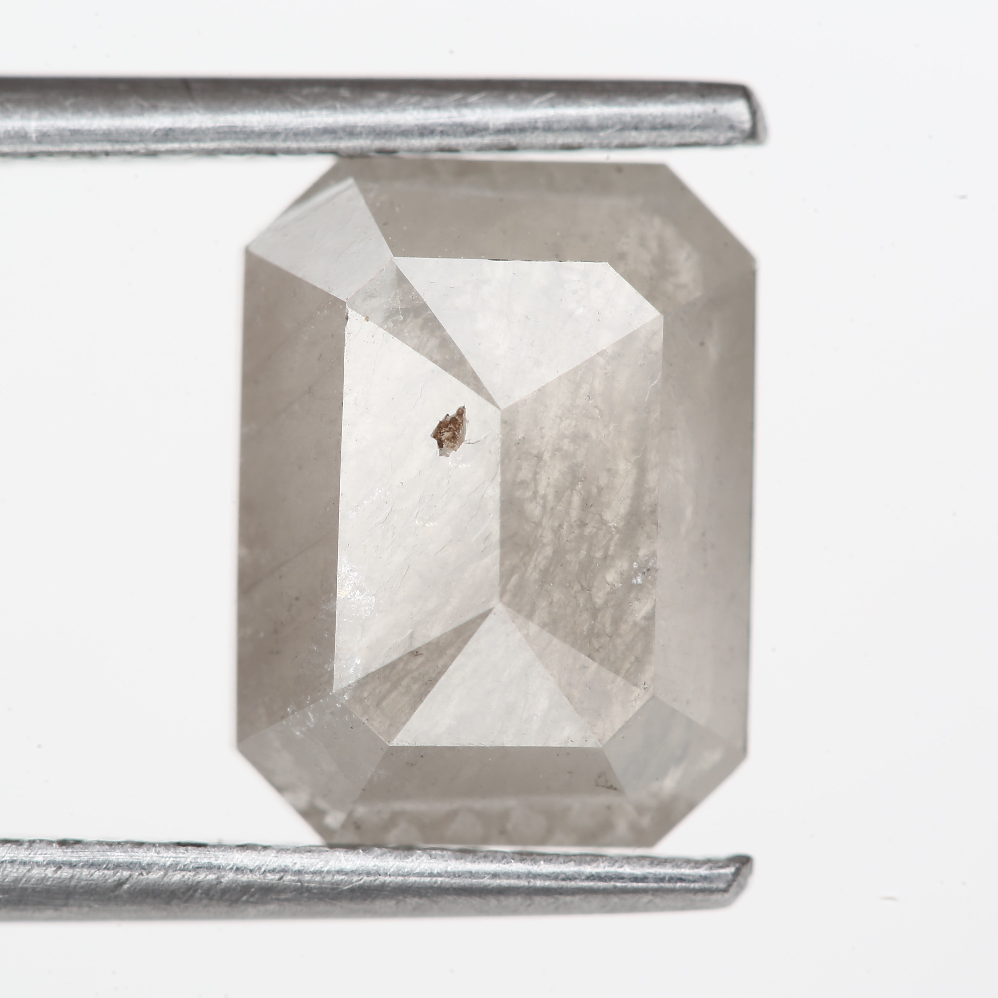 2.23 Carat 9.1 MM Natural Loose Gray Emerald Cut Salt Pepper Diamond - Blackdiamond