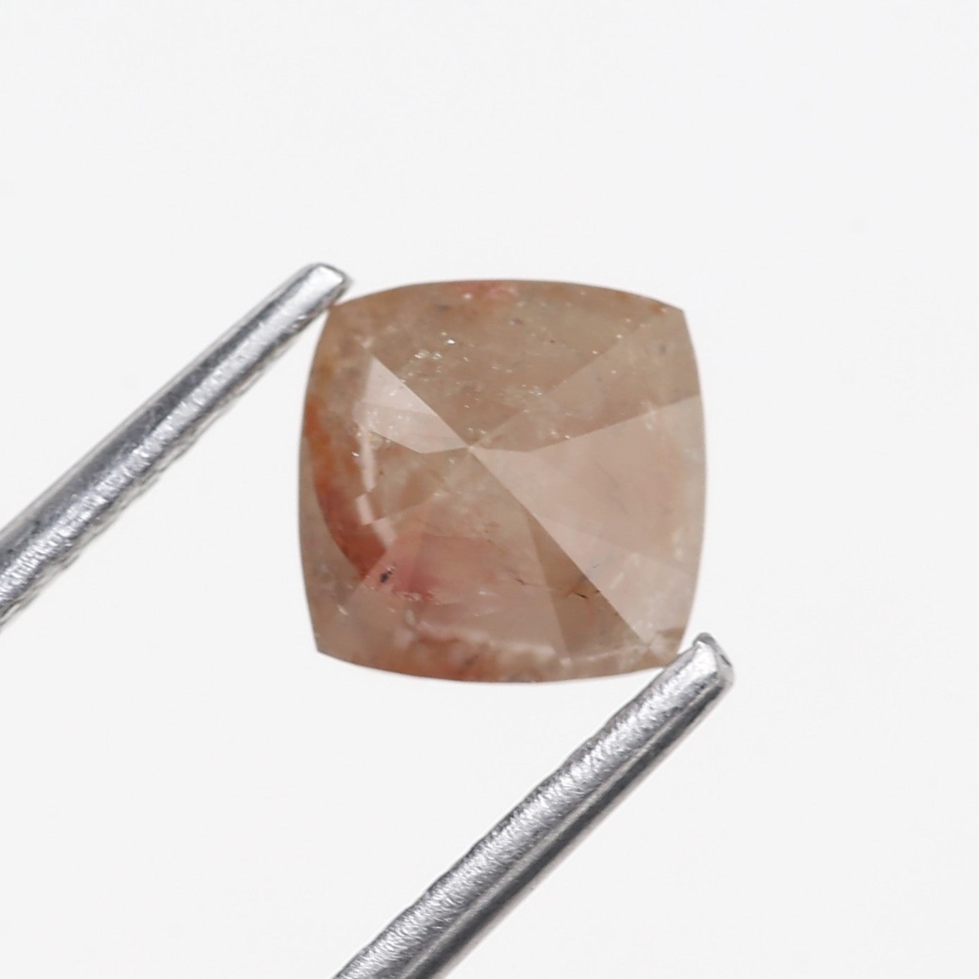 0.98 Carat Natural Cushion Peach Brown Salt And Pepper Diamond 5.93 MM