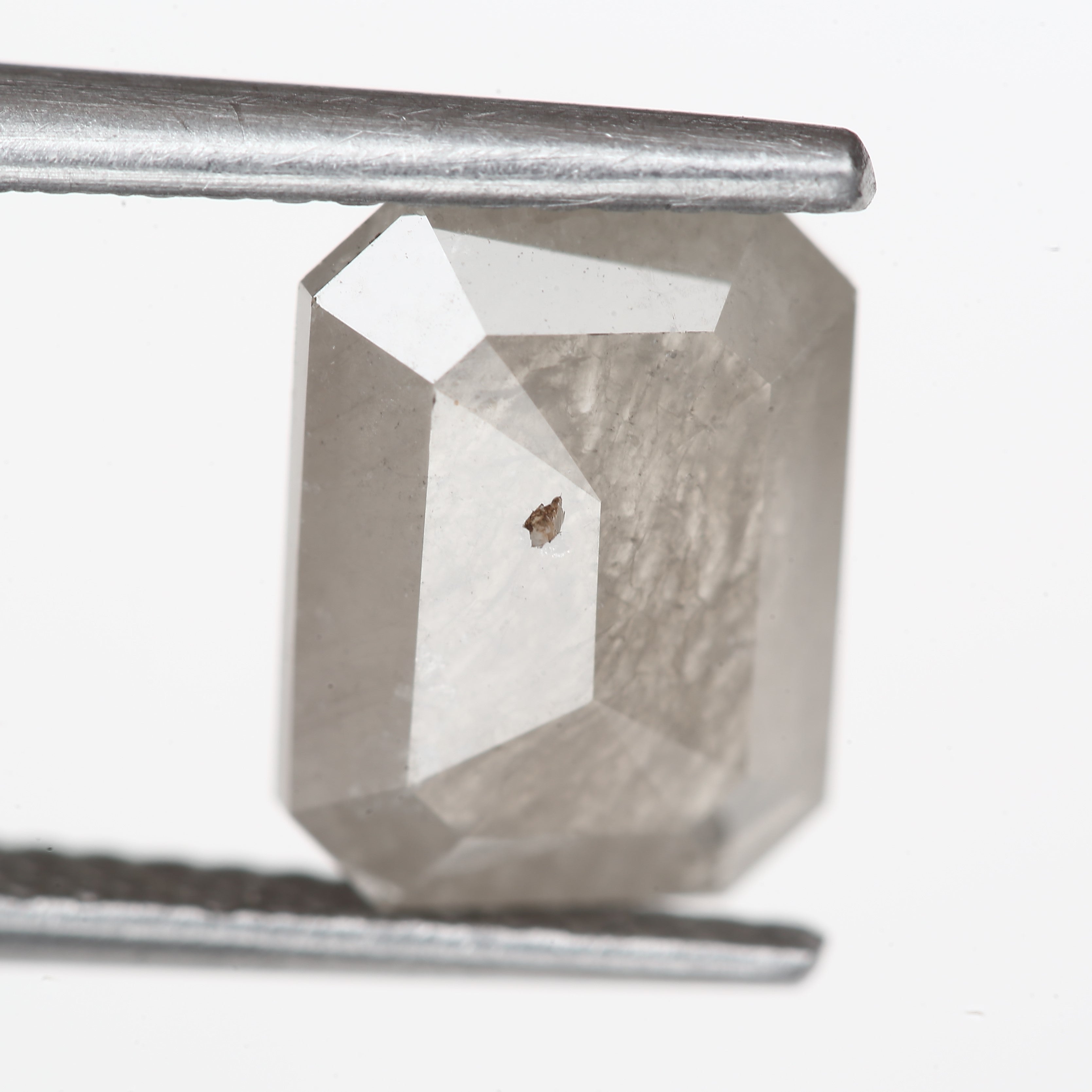 2.23 Carat 9.1 MM Natural Loose Gray Emerald Cut Salt Pepper Diamond - Blackdiamond