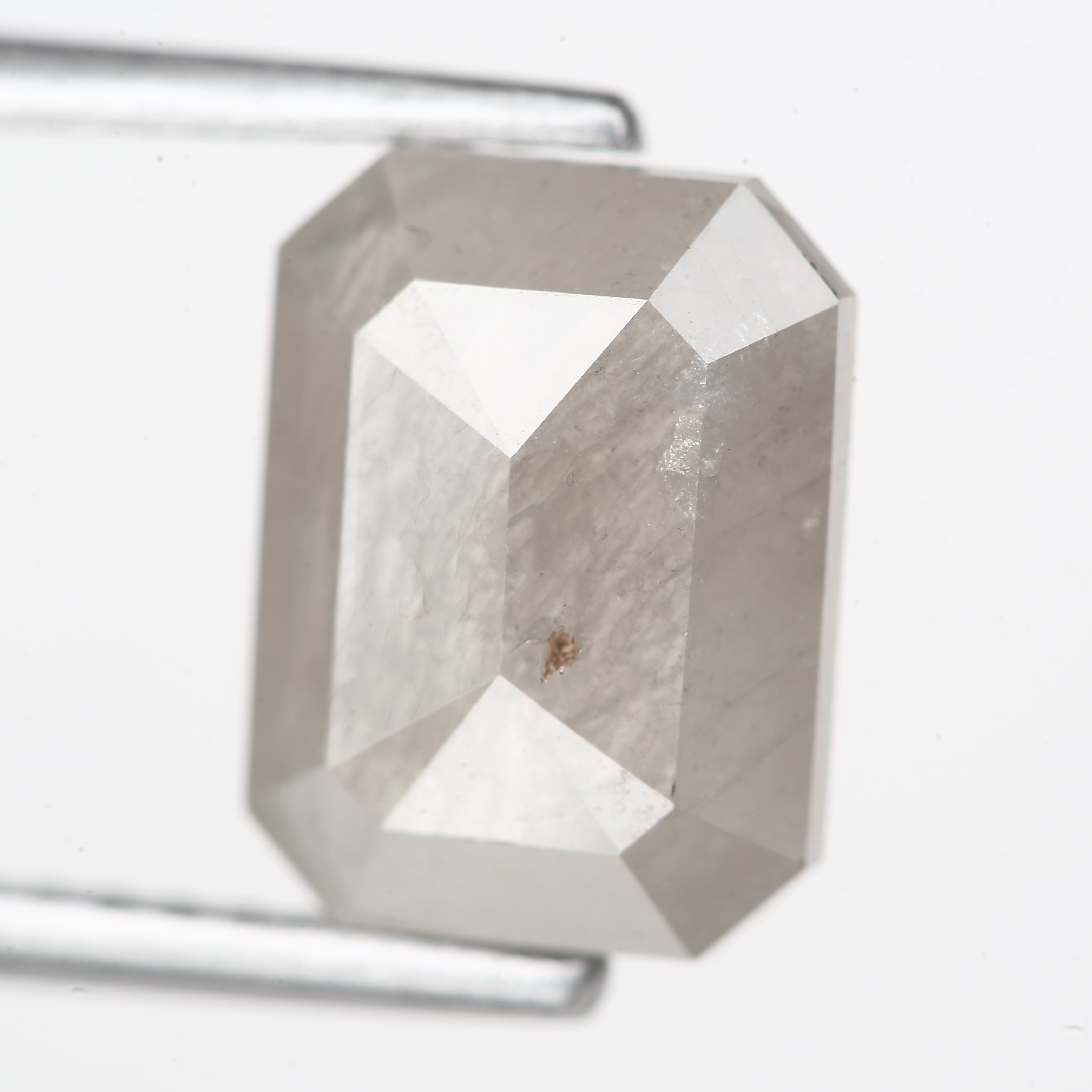 2.23 Carat 9.1 MM Natural Loose Gray Emerald Cut Salt Pepper Diamond - Blackdiamond