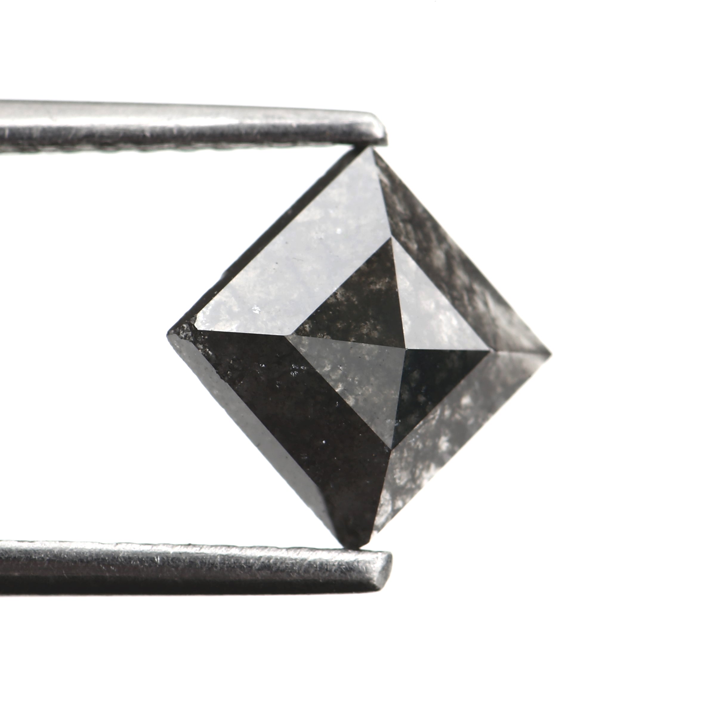 0.98ct 5.90 MM Natural Fancy Black Square Cut Salt and Pepper Diamond - Blackdiamond