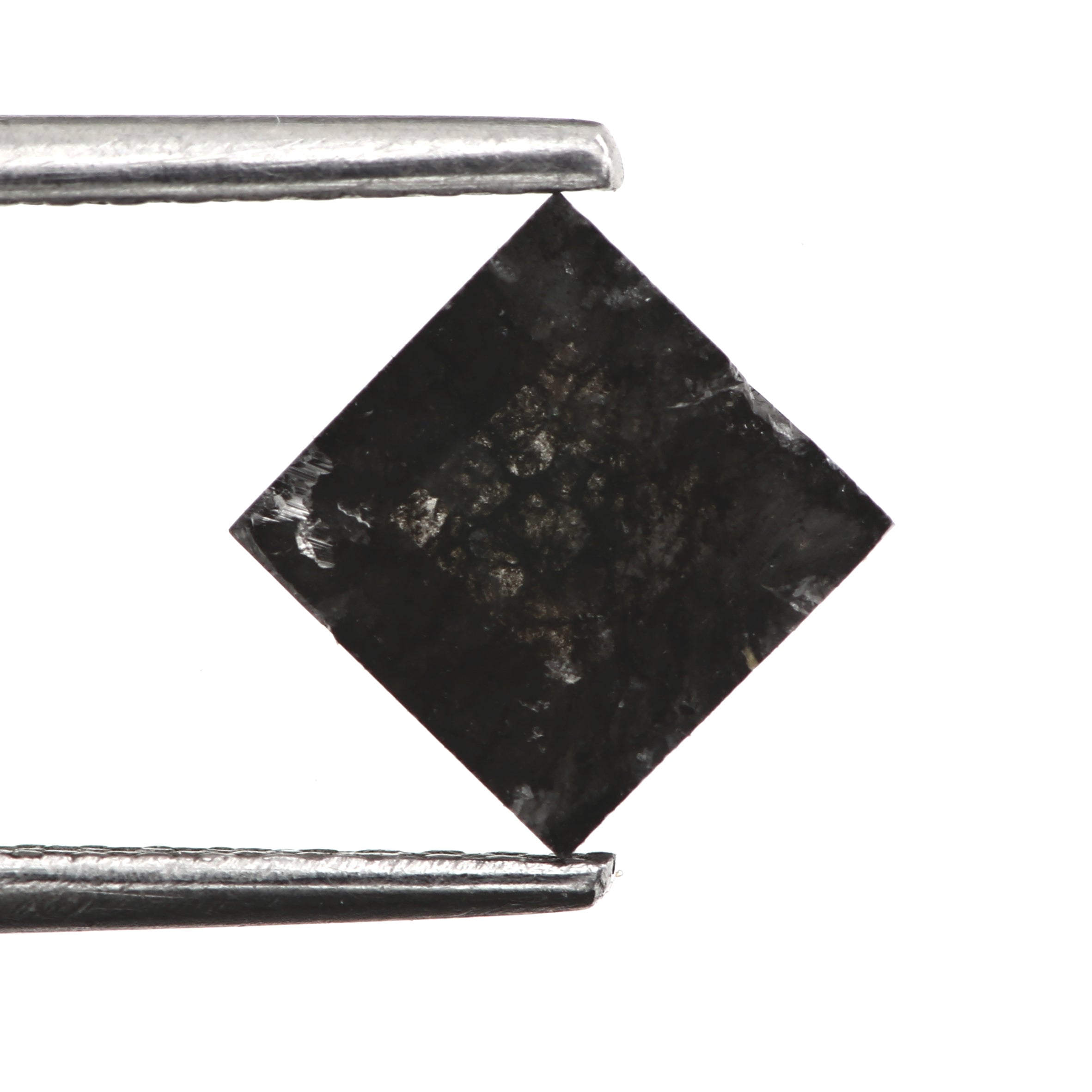 0.98ct 5.90 MM Natural Fancy Black Square Cut Salt and Pepper Diamond - Blackdiamond