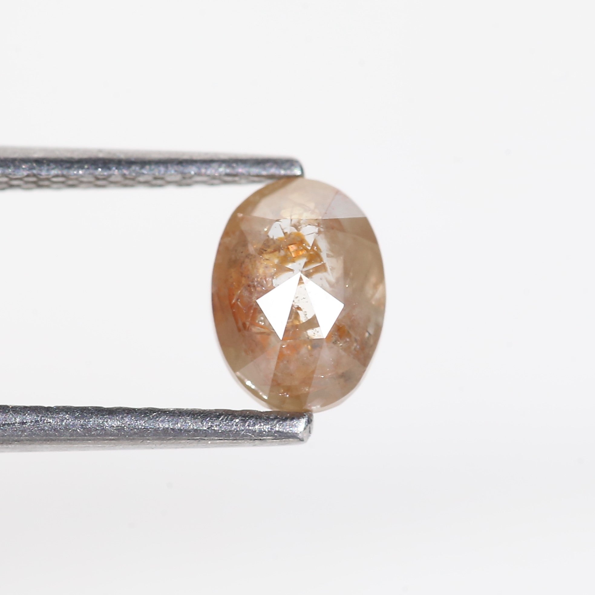 1 Carat Orange Oval Salt and Pepper Diamond 6.7 MM