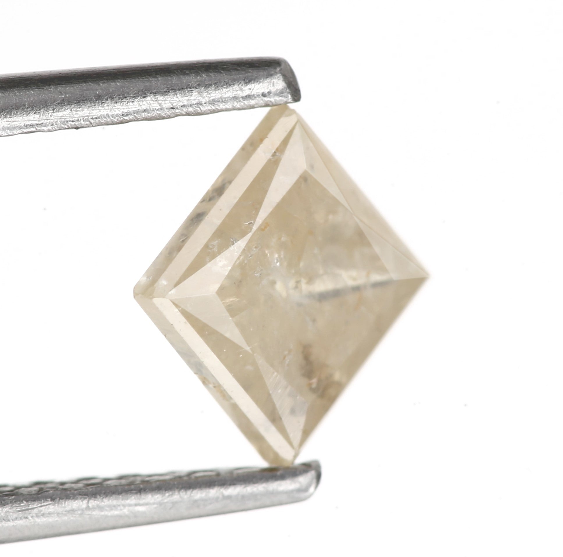 0.70 Carat 4.60 MM Peach Hue Salt and Pepper Princess Cut Diamond - Blackdiamond